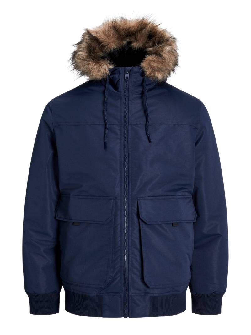 Jack & Jones Bomberjacke »JJCONSTRUCT FAUX FUR BOMBER«, mit Kapuze, Kapuze mit abnehmbarem Kunstfell-Rand von Jack & Jones