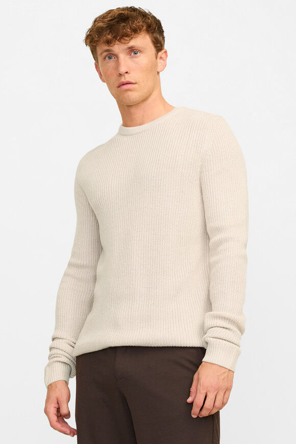 Jack & Jones Elewis Gerippter Strickpullover | Moonbeam | Herren  | L von Jack & Jones