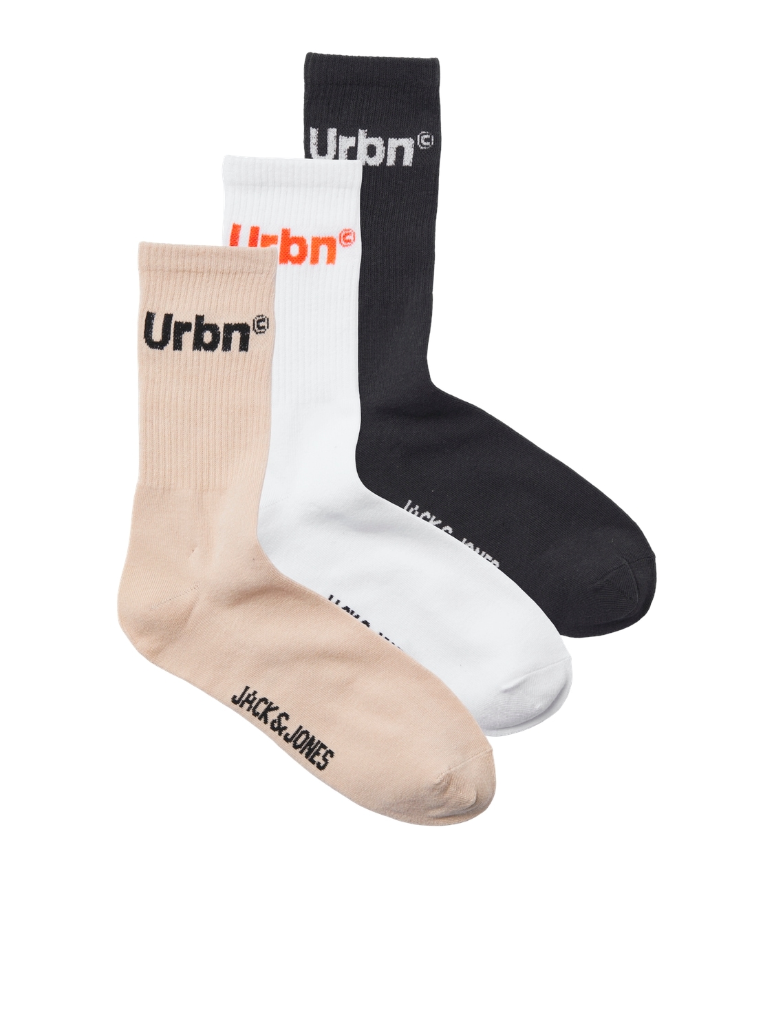 Jack & Jones Freizeitsocken »JACURBN TENNIS SOCKS 3 PACK SN«, (Packung, 3 Paar), mit Schriftzug von Jack & Jones