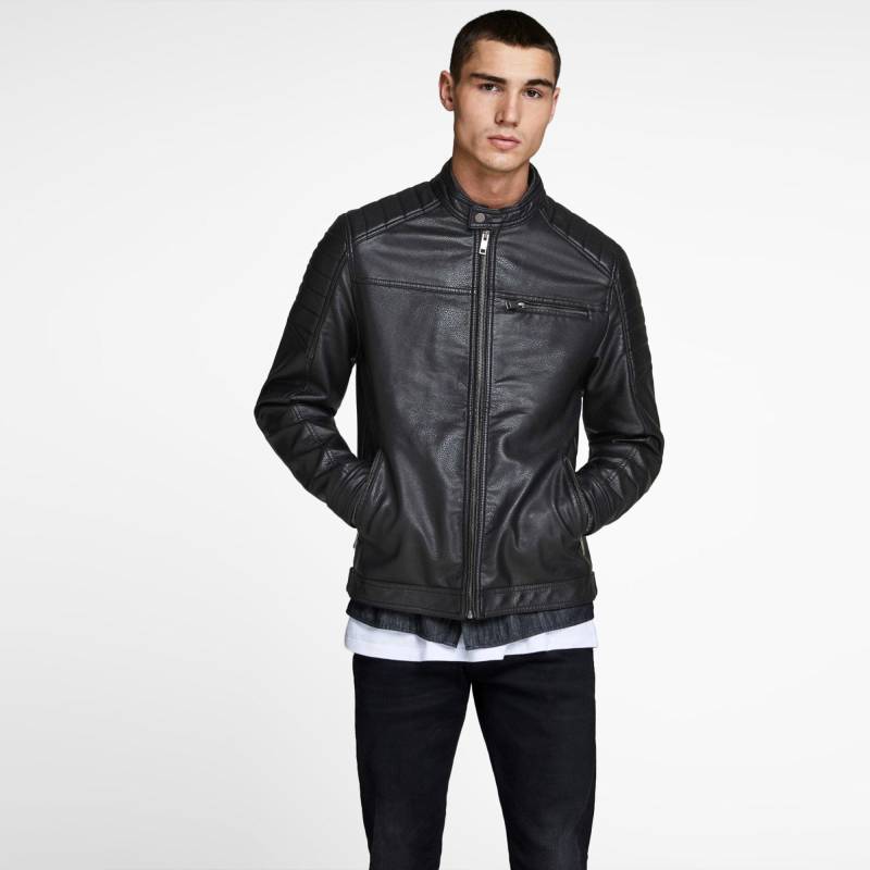 Lederblouson Herren Black S von JACK & JONES