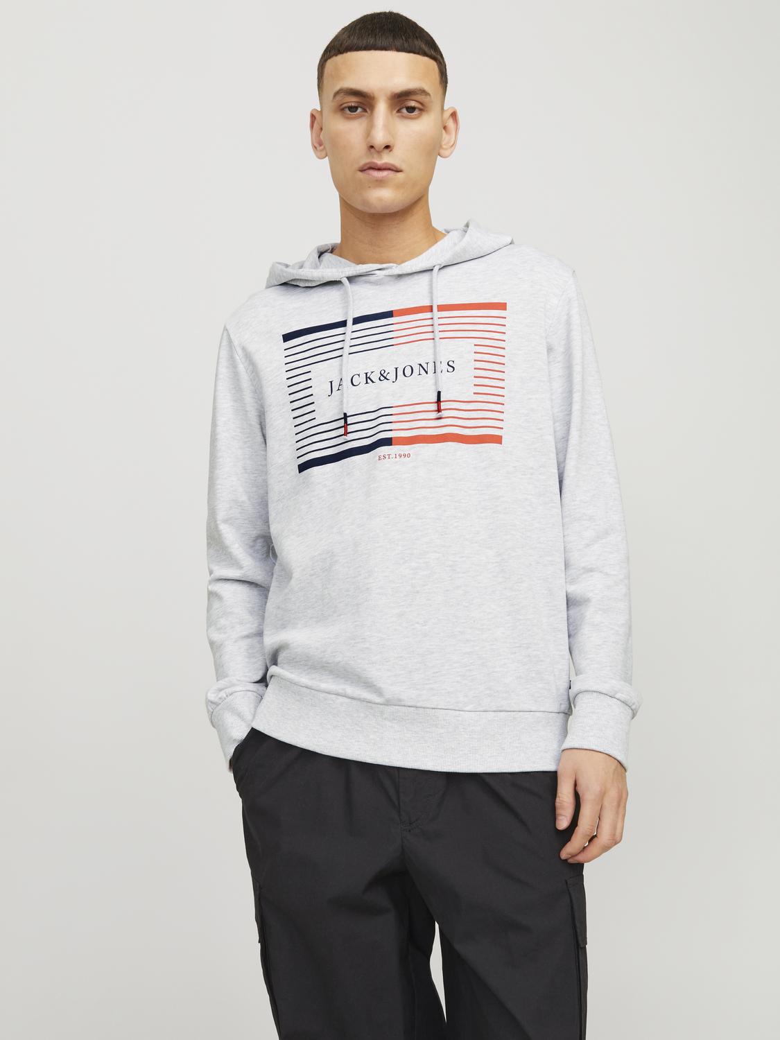 Jack & Jones Hoodie »JJCYRUS SWEAT HOOD: Komfortable Baumwollmischung mit coolem Gummidruck«, Vielseitiges Sweatshirt: Angenehme Sweatware von Jack & Jones