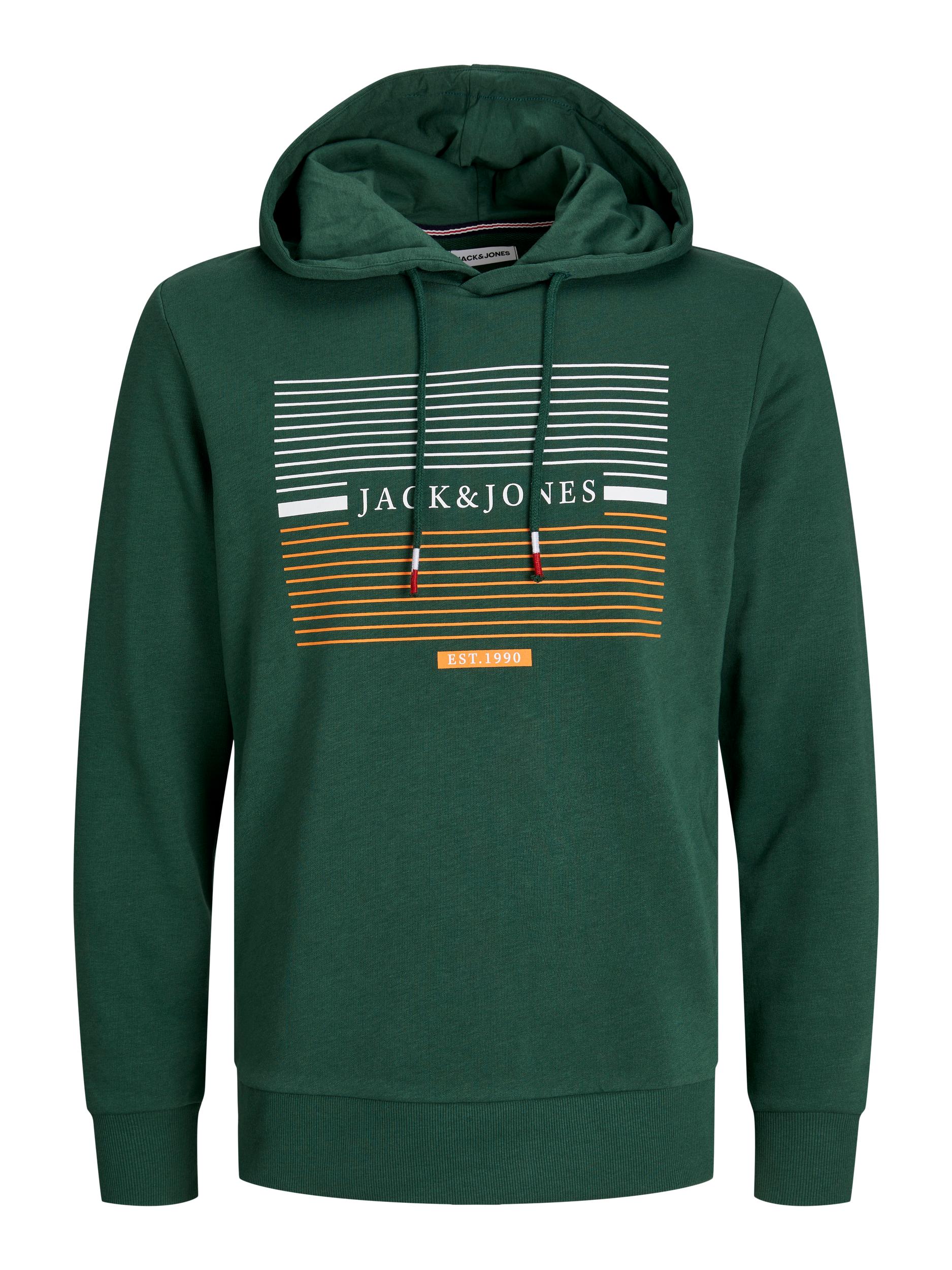 Jack & Jones Hoodie »JJCYRUS SWEAT HOOD: Komfortable Baumwollmischung mit coolem Gummidruck«, Vielseitiges Sweatshirt: Angenehme Sweatware von Jack & Jones