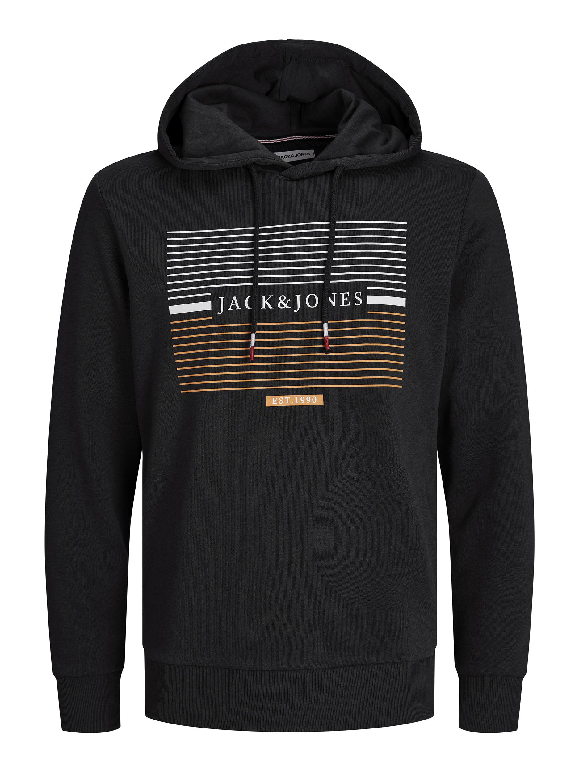 Jack & Jones Hoodie »JJCYRUS SWEAT HOOD: Komfortable Baumwollmischung mit coolem Gummidruck«, Vielseitiges Sweatshirt: Angenehme Sweatware von Jack & Jones