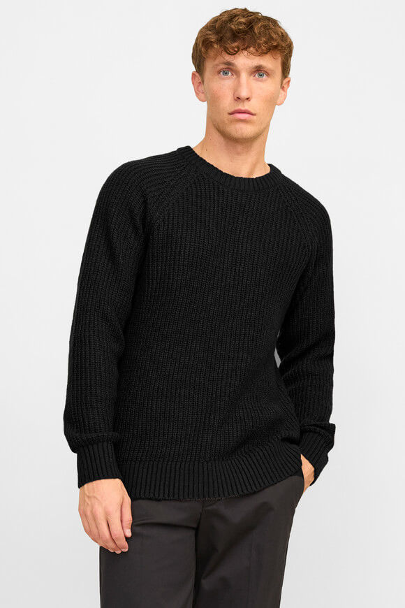 Jack & Jones Jones gerippter Strickpullover | Black | Herren  | L von Jack & Jones