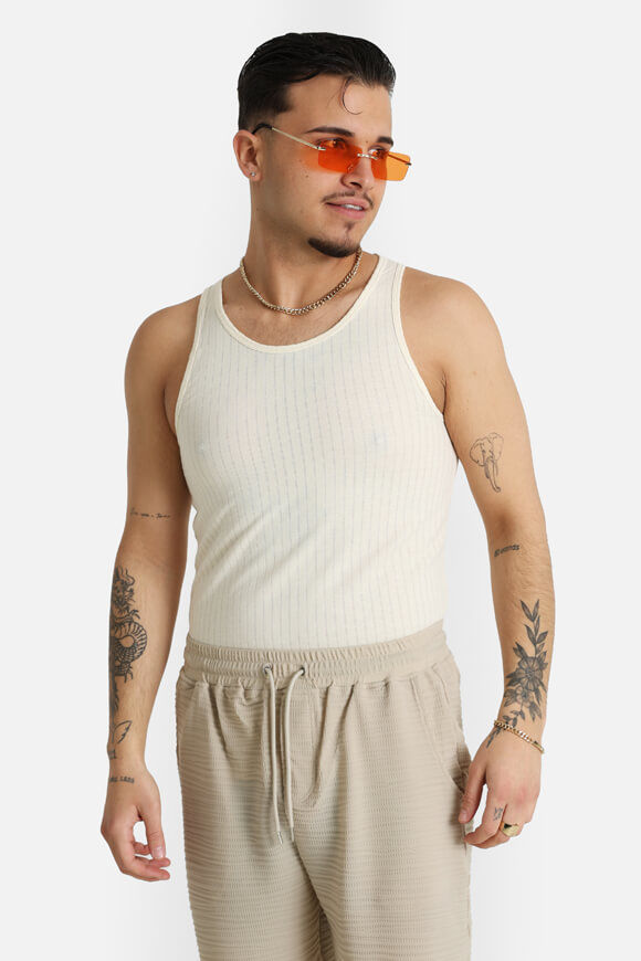 Jack & Jones Jorretiro Pointal geripptes Tanktop | Antique White | Herren  | S von Jack & Jones