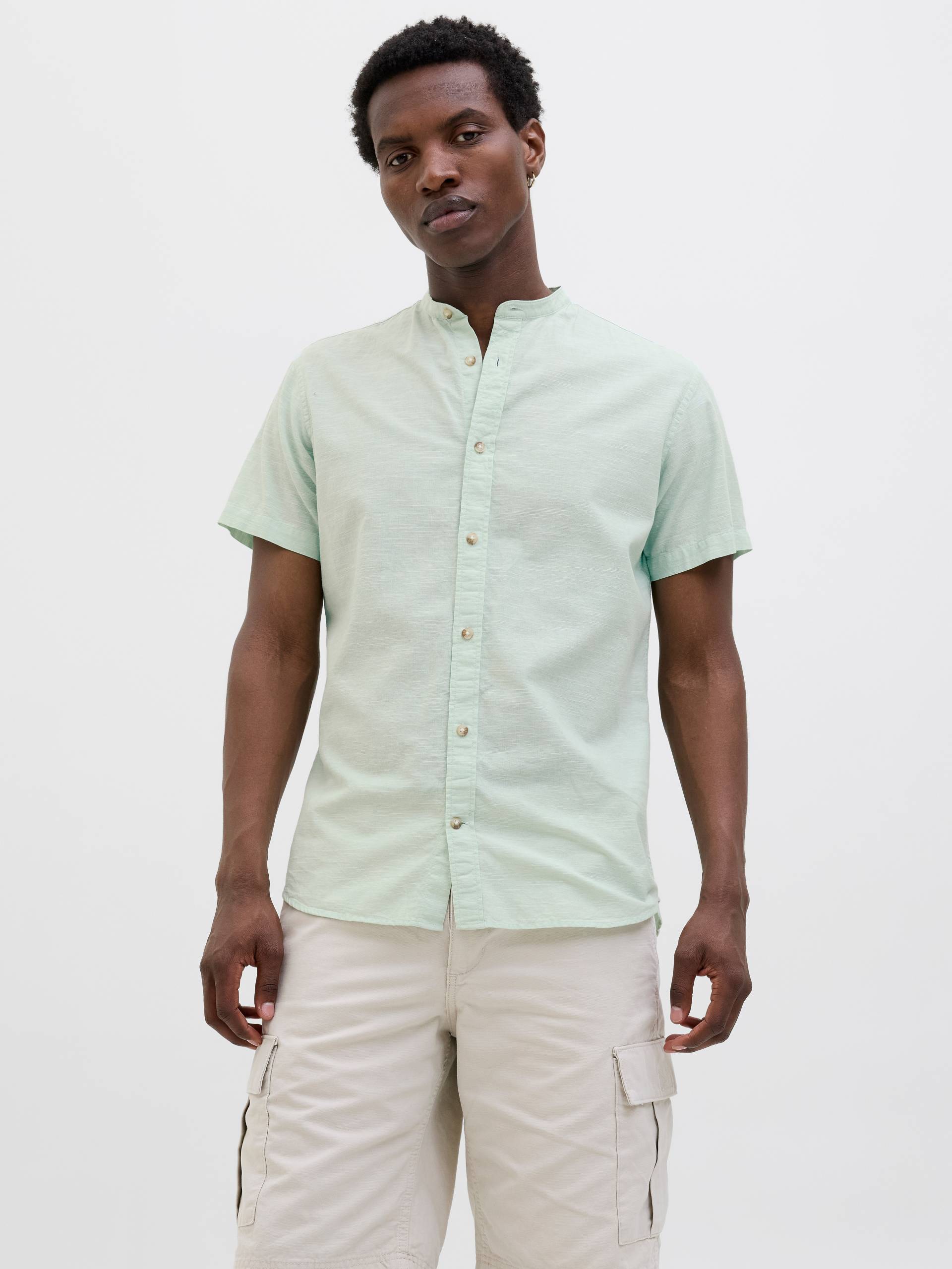 Jack & Jones Kurzarmhemd »JJESUMMER BAND SHIRT SS SN«, mit Bandkragen von Jack & Jones