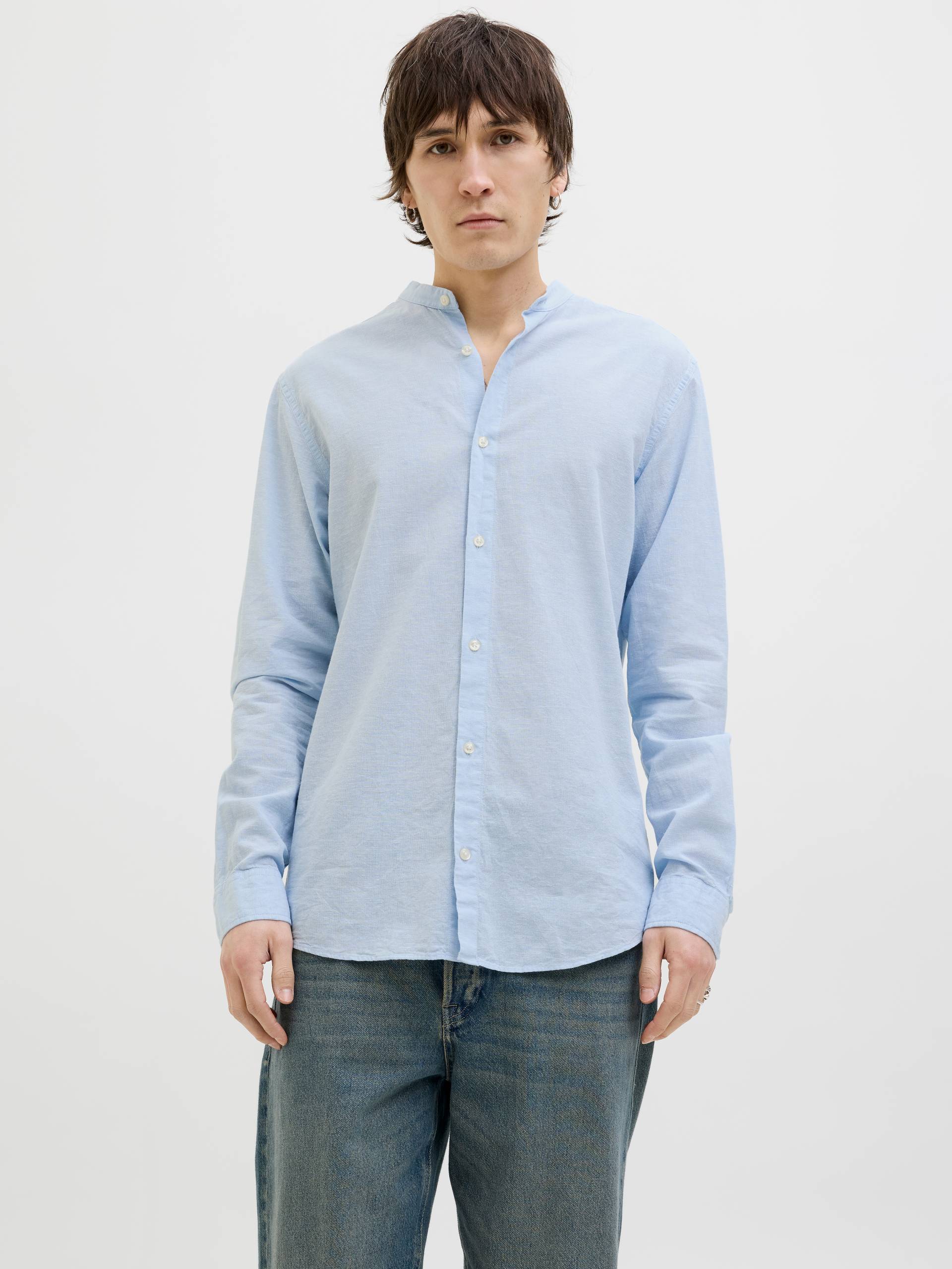 Jack & Jones Langarmhemd »JJEBREEZE BAND SHIRT LS SN«, mit Bandkragen von Jack & Jones