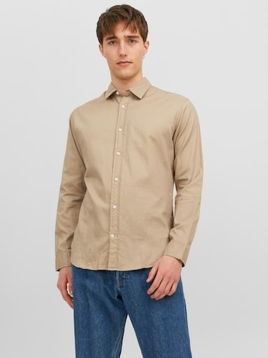 Jack & Jones Langarmhemd »JJEGINGHAM TWILL SHIRT L/S NOOS« von Jack & Jones