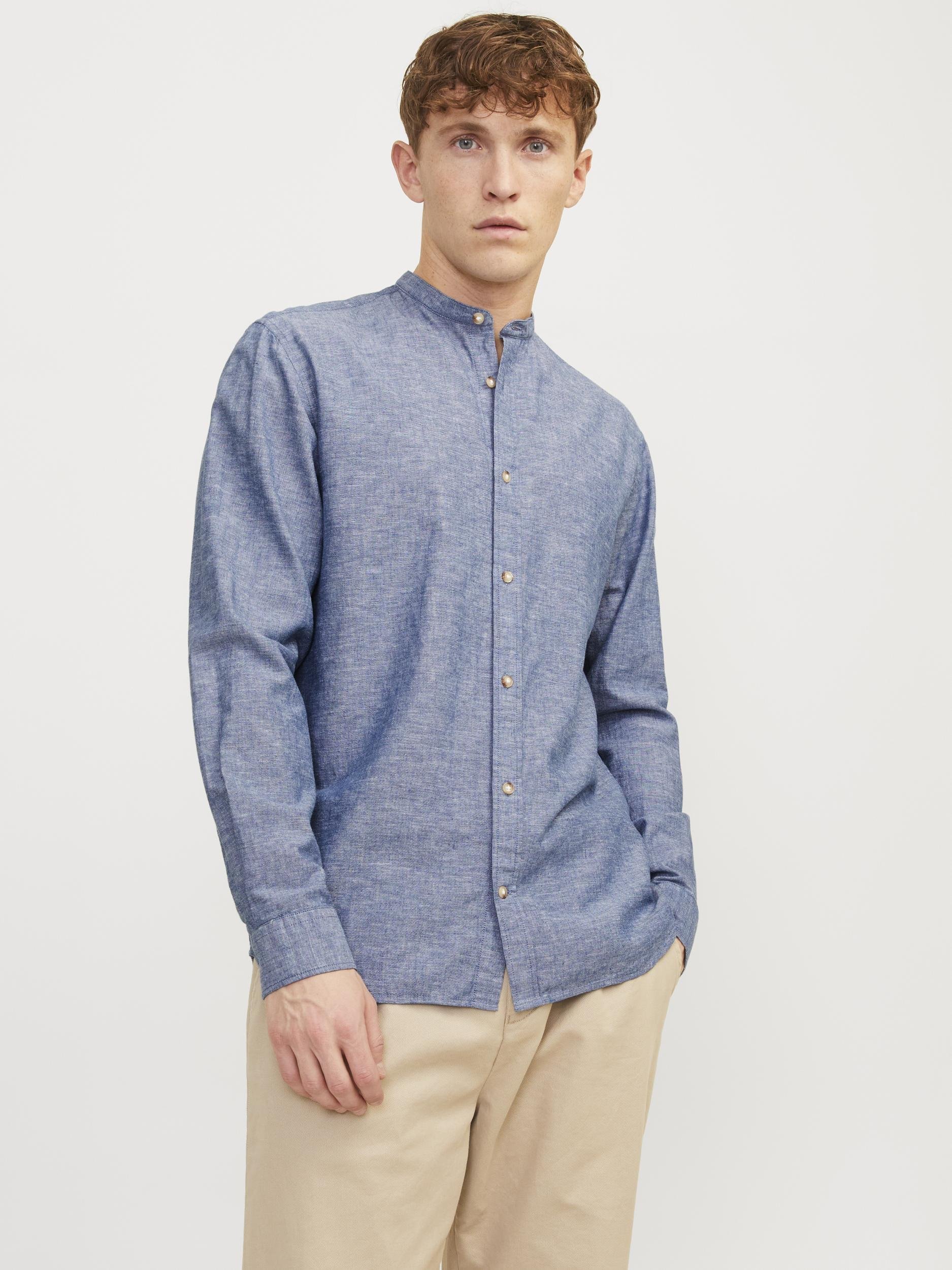 Jack & Jones Langarmhemd »JJESUMMER BAND LINEN BLEND SHIRT LS SN« von Jack & Jones