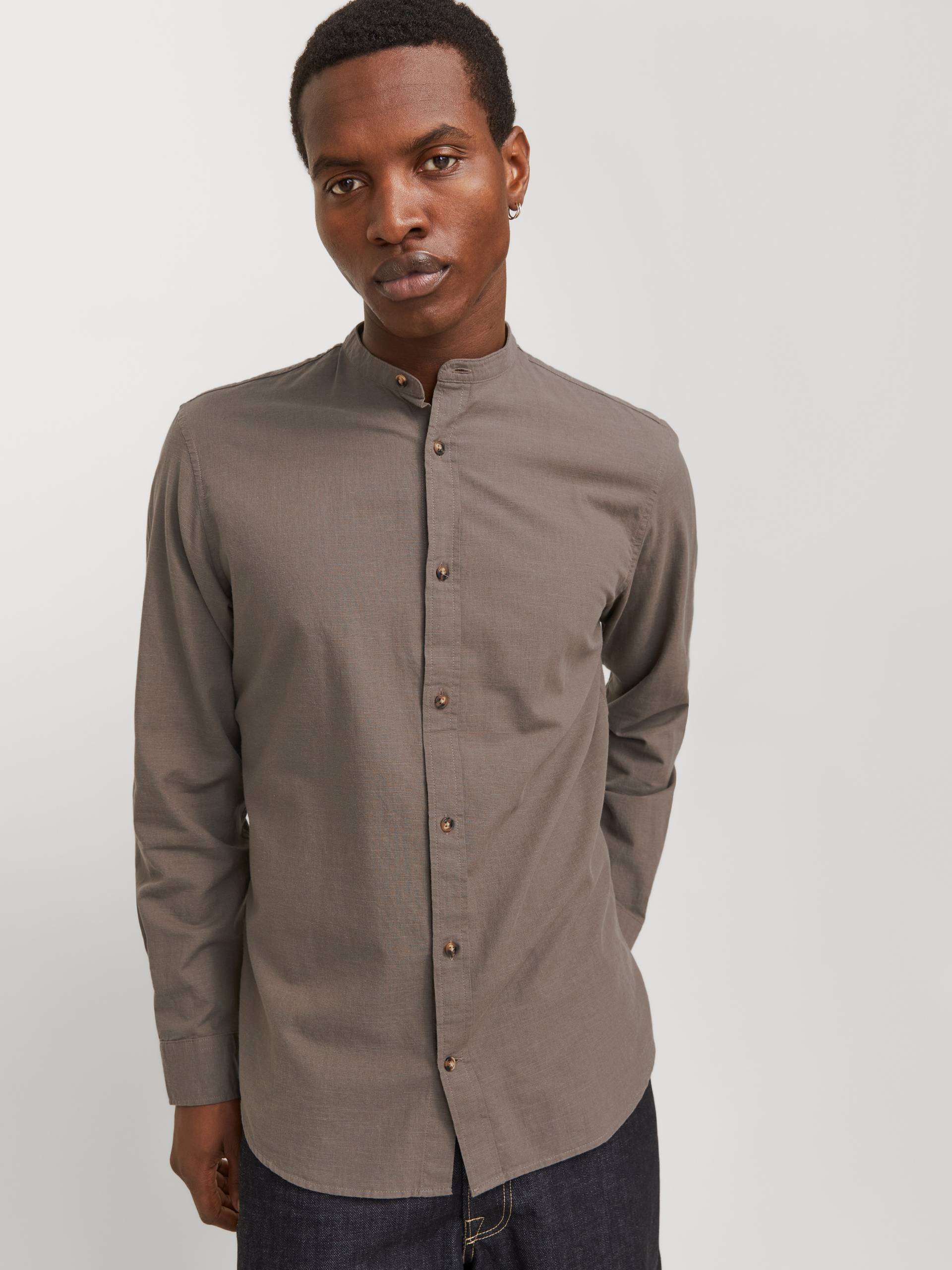 Jack & Jones Langarmhemd »JJESUMMER BAND SHIRT LS SN«, mit Bandkragen von Jack & Jones