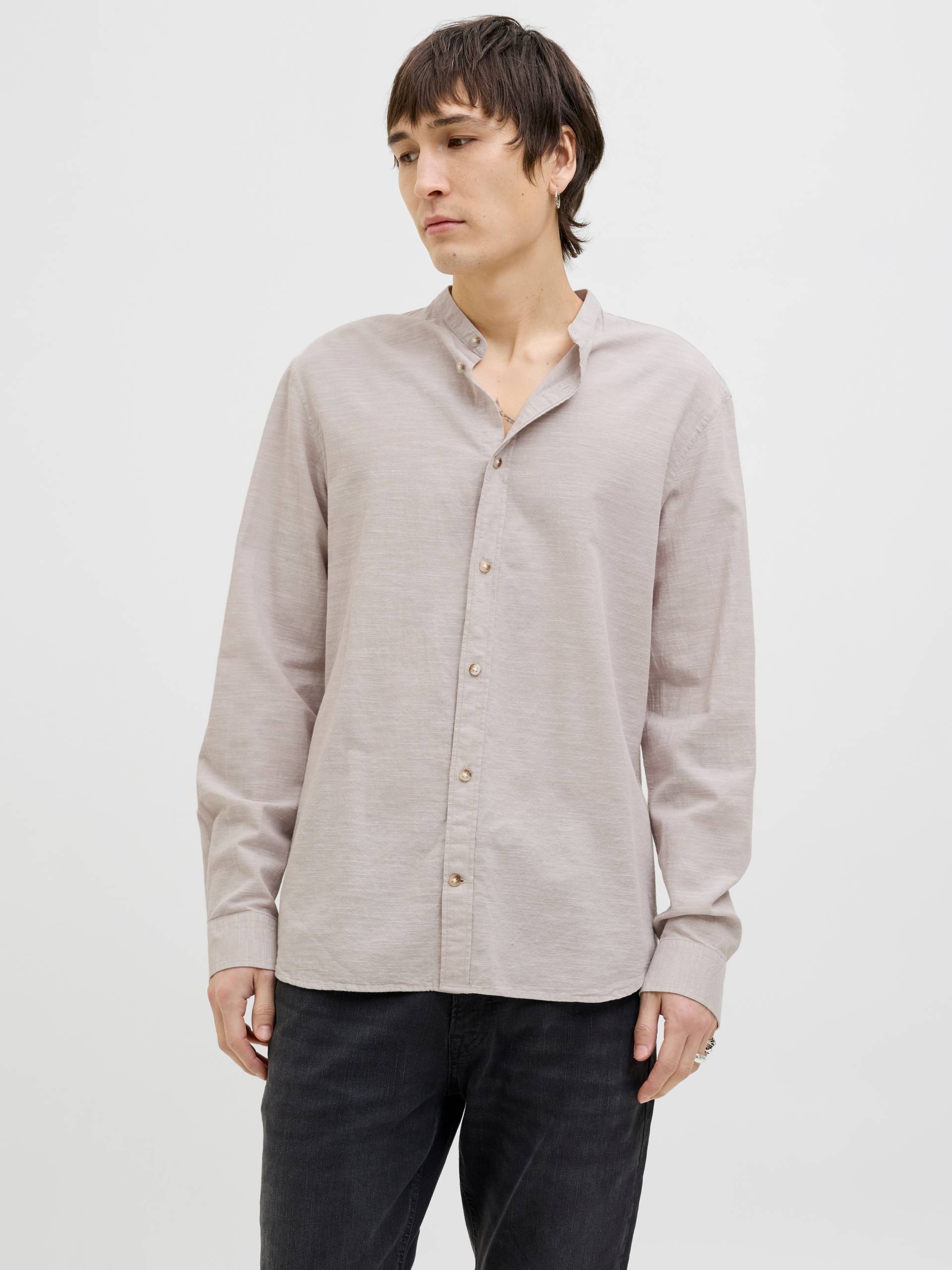 Jack & Jones Langarmhemd »JJESUMMER BAND SHIRT LS SN«, mit Bandkragen von Jack & Jones