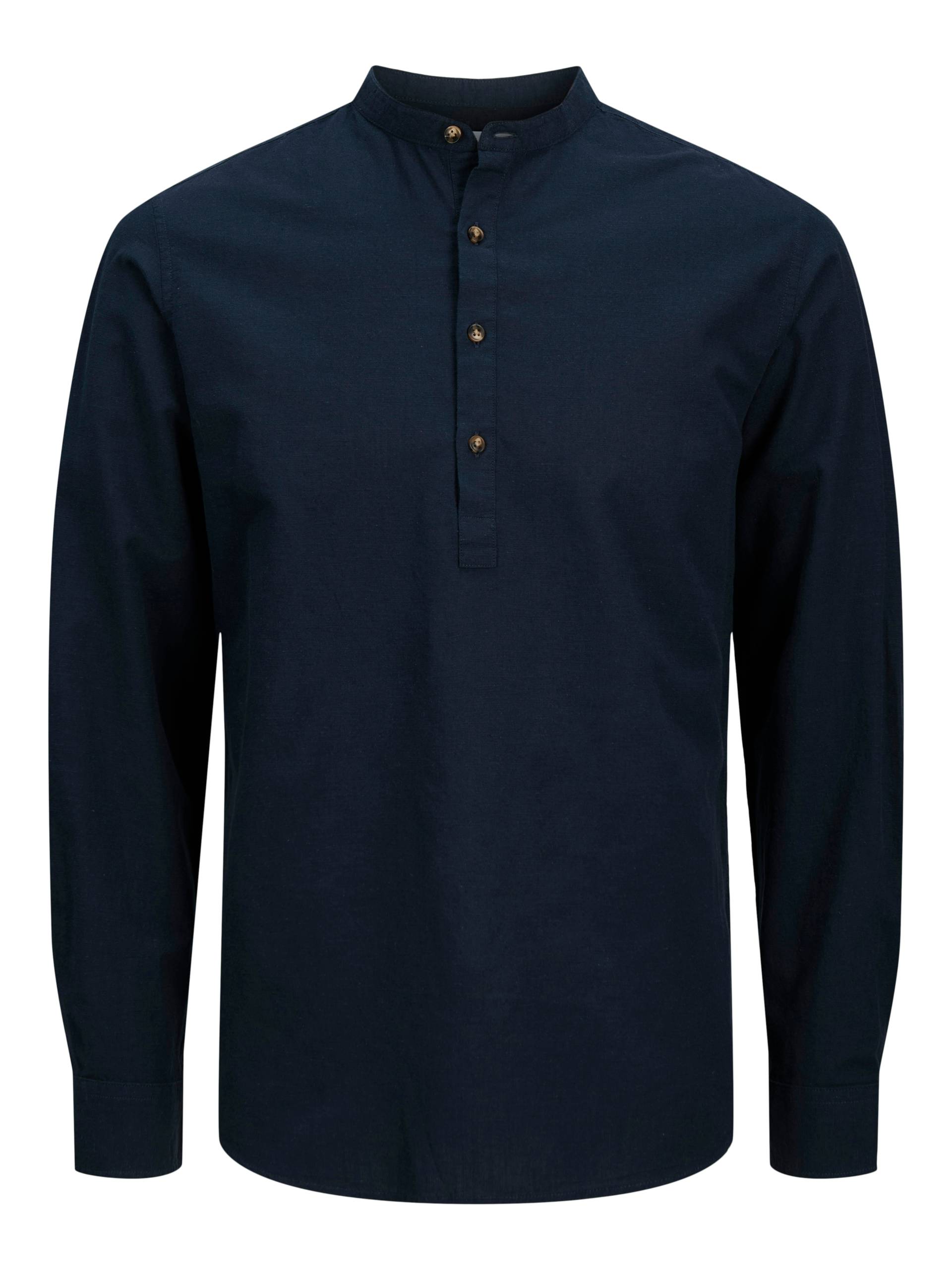 Jack & Jones Langarmhemd »JJESUMMER HALF PLACKET SHIRT LS SN«, mit Bandkragen von Jack & Jones