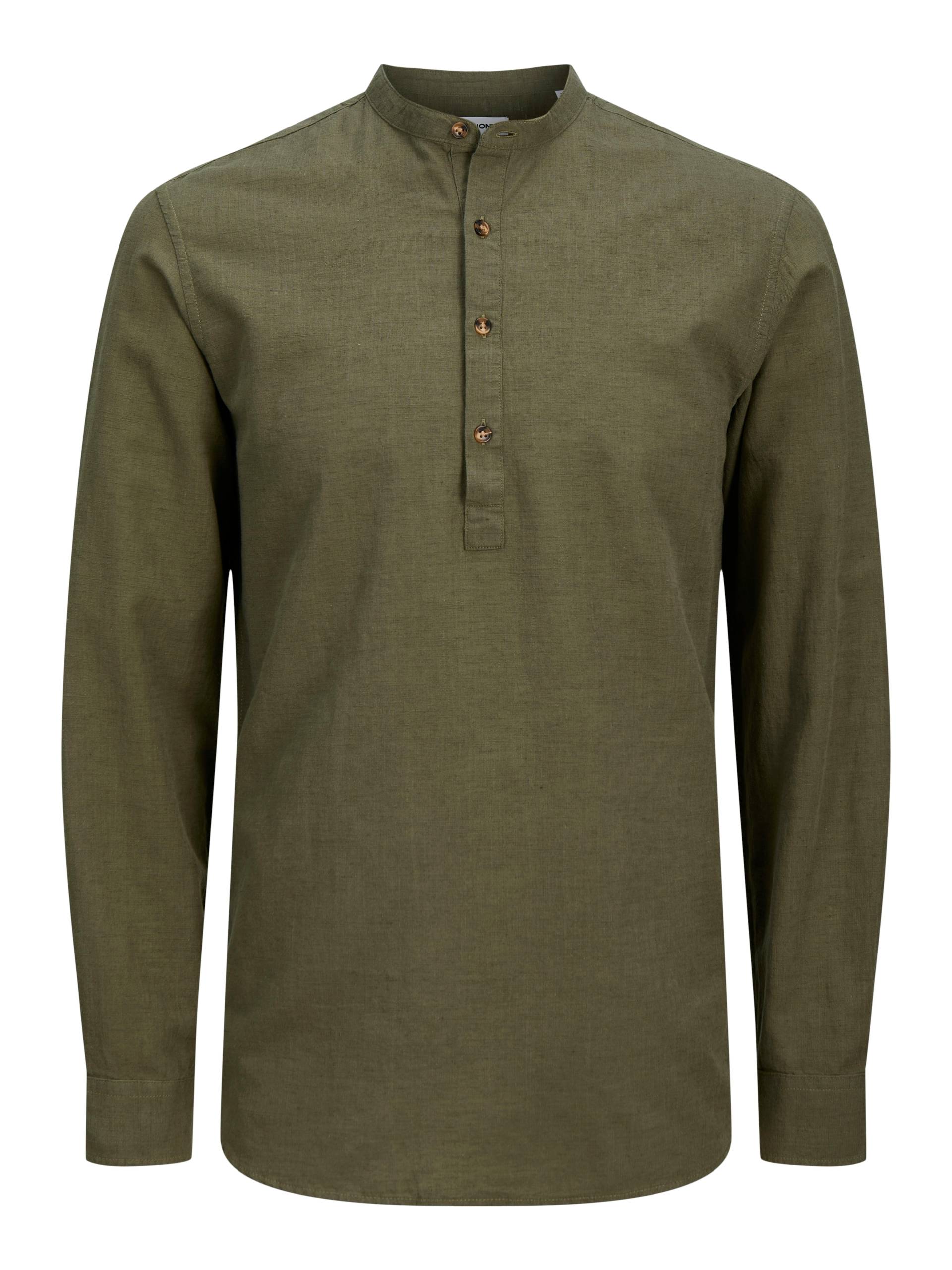 Jack & Jones Langarmhemd »JJESUMMER HALF PLACKET SHIRT LS SN«, mit Bandkragen von Jack & Jones