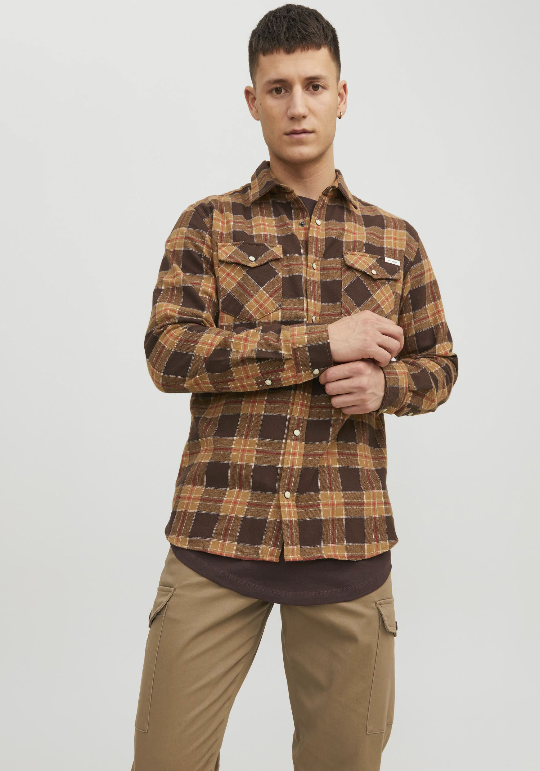 Jack & Jones Langarmhemd »JJSHERIDAN FALL CHECK SHIRT LS«, mit Brusttaschen von Jack & Jones