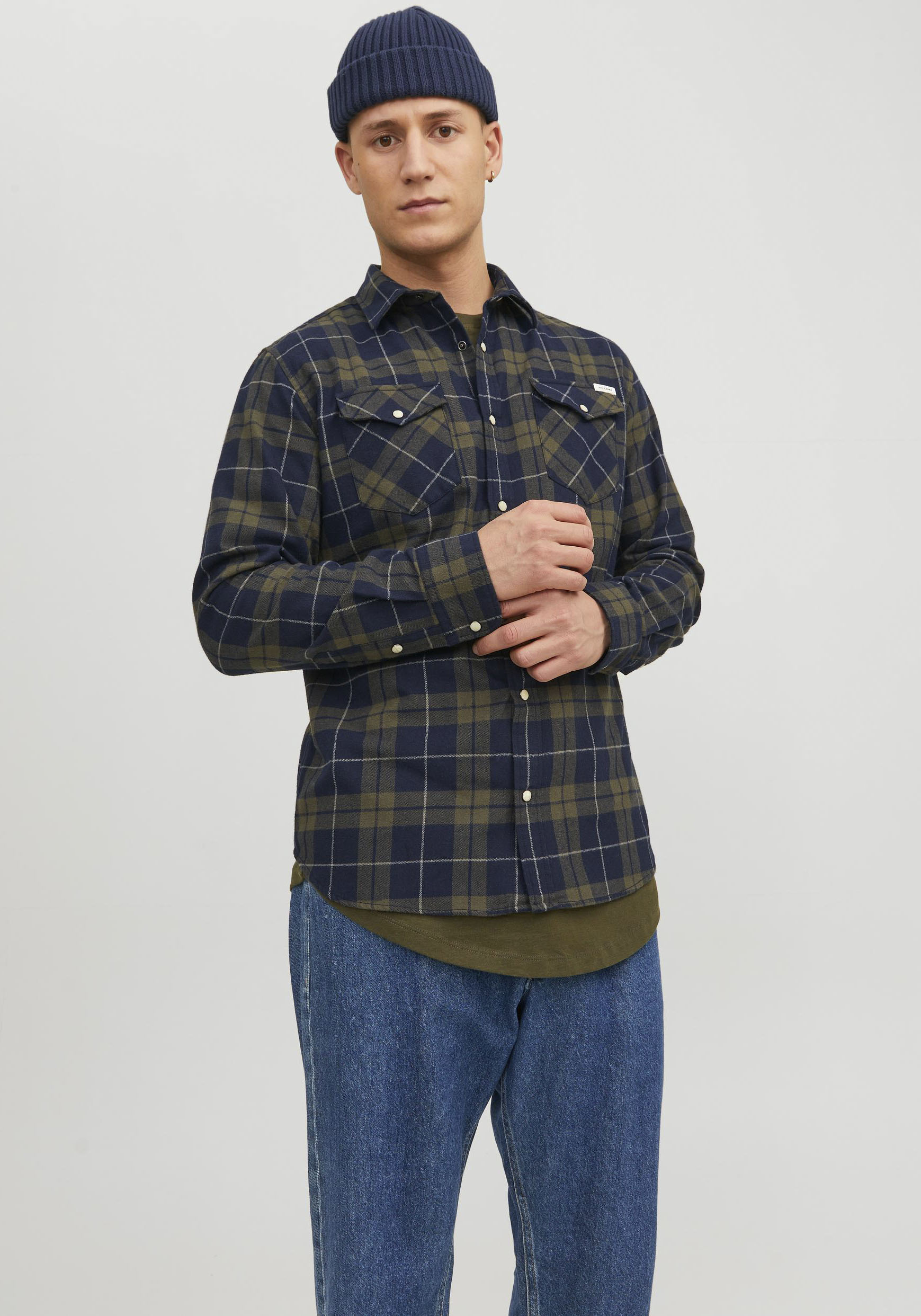 Jack & Jones Langarmhemd »JJSHERIDAN FALL CHECK SHIRT LS«, mit Brusttaschen von Jack & Jones