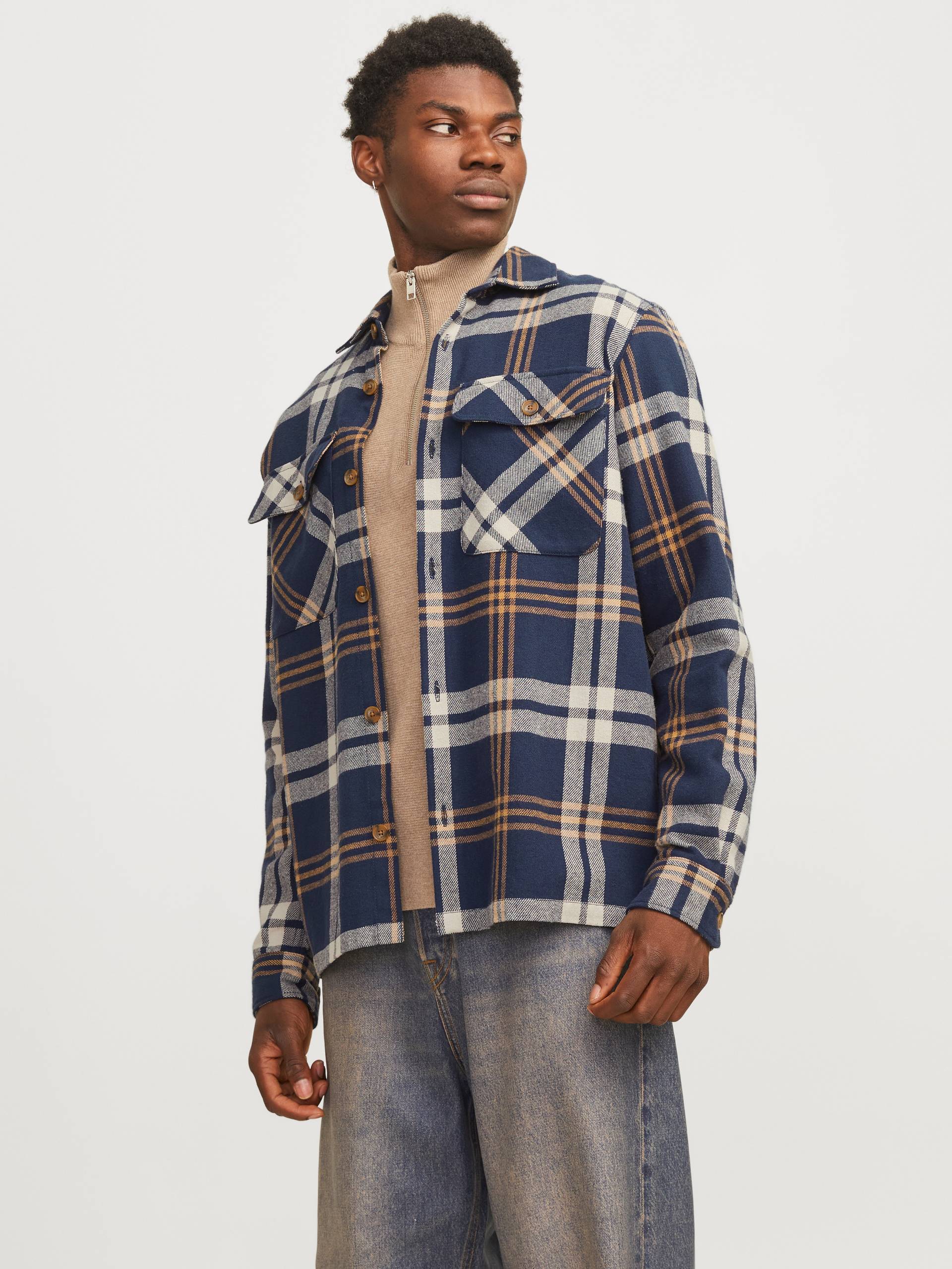 Jack & Jones Langarmhemd »JPRRAYMOND MELANGE CHECK LS OVERSHIRT SN« von Jack & Jones