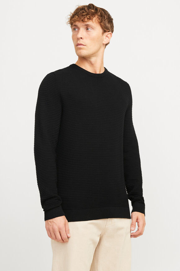 Jack & Jones Otto Strukturierter Strickpullover | Black | Herren  | L von Jack & Jones