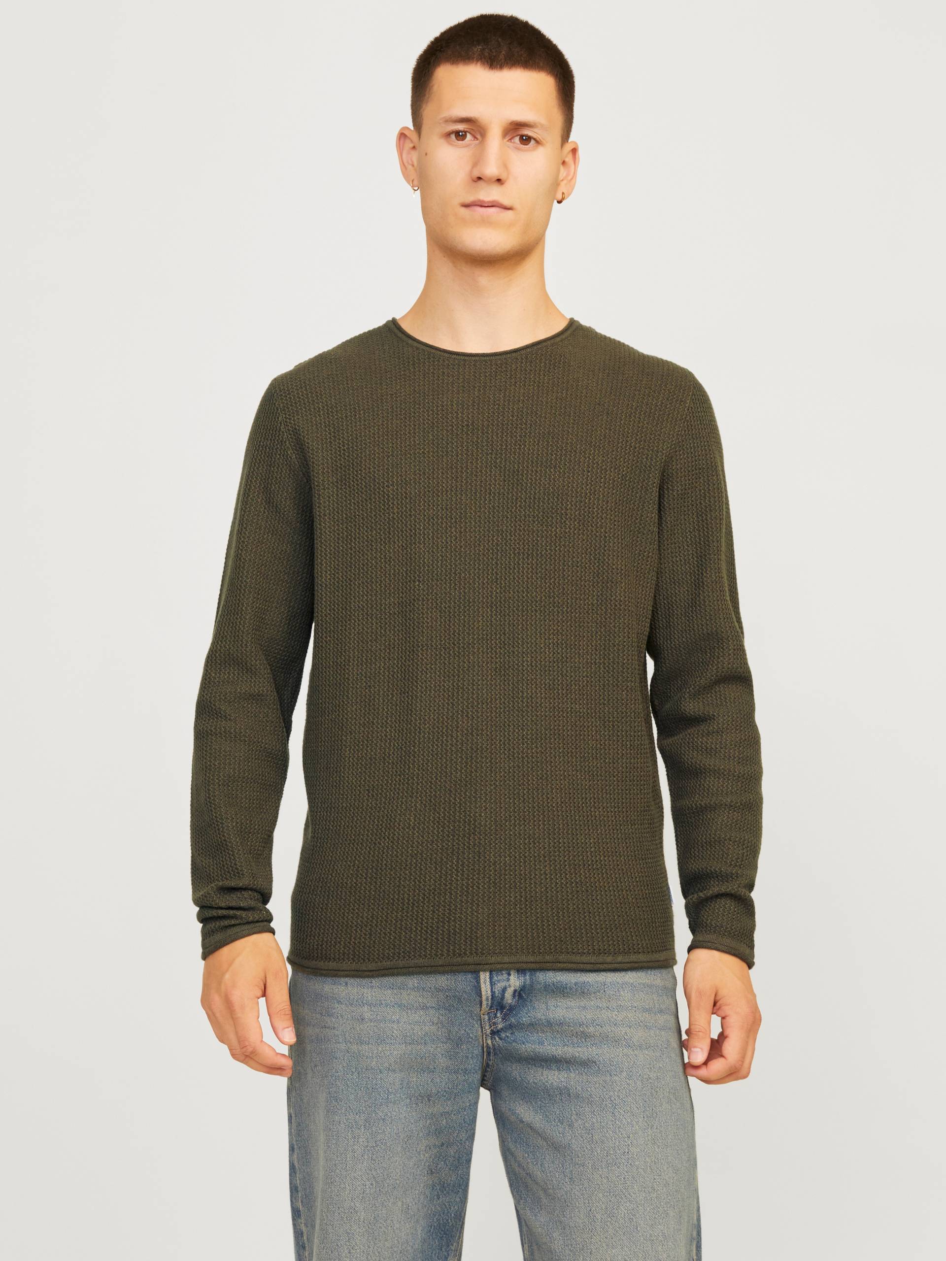 Jack & Jones Rundhalspullover »JJECOOPER KNIT CREW NECK NOOS«, in Strick Optik von Jack & Jones