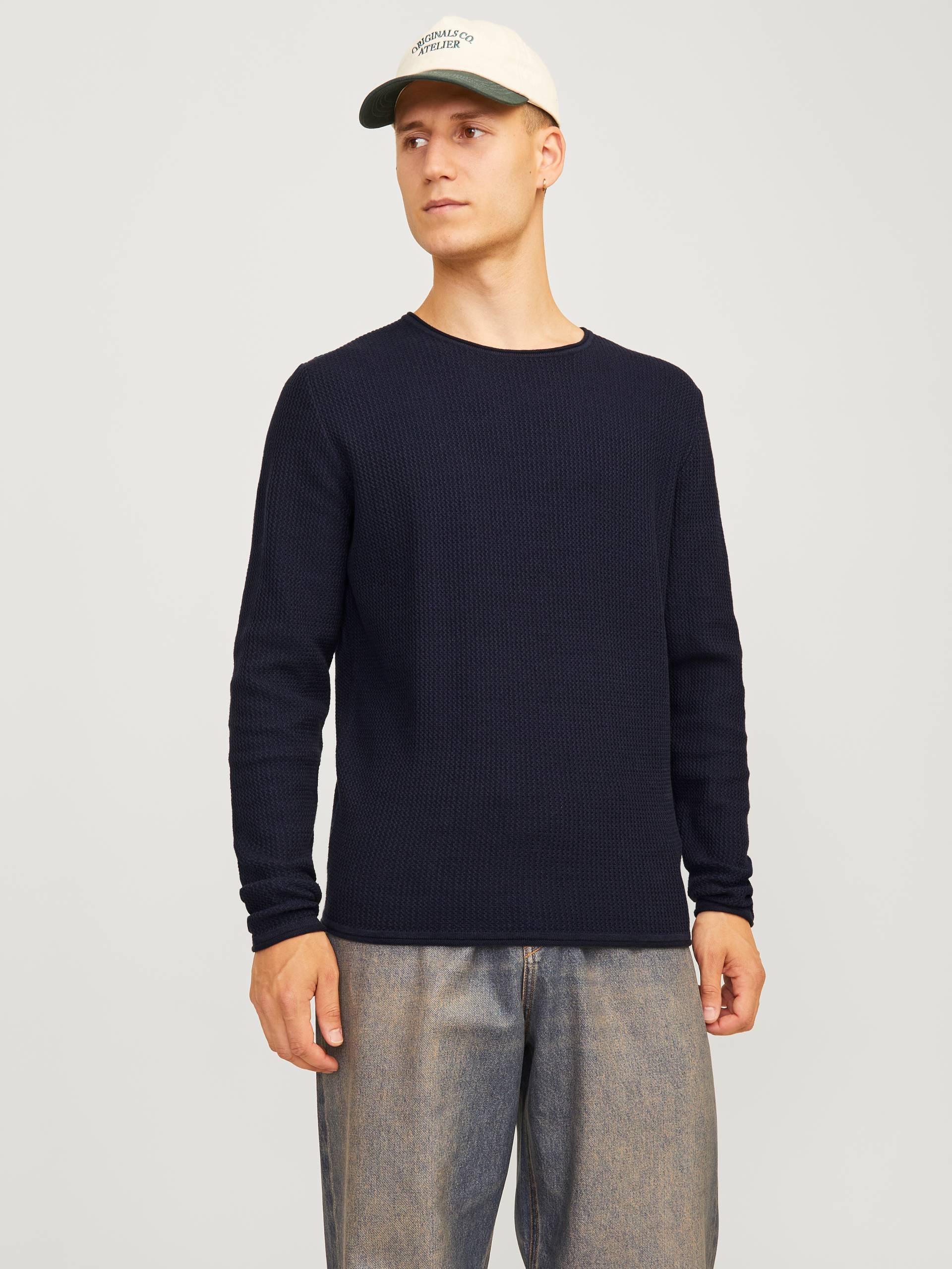 Jack & Jones Rundhalspullover »JJECOOPER KNIT CREW NECK NOOS«, in Strick Optik von Jack & Jones