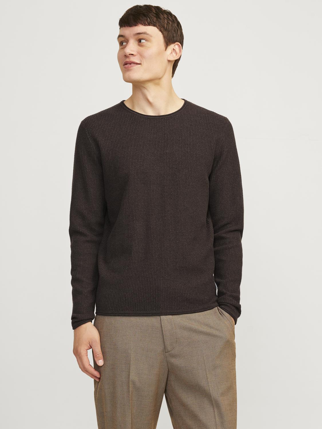 Jack & Jones Rundhalspullover »JJECOOPER KNIT CREW NECK NOOS«, in Strick Optik von Jack & Jones