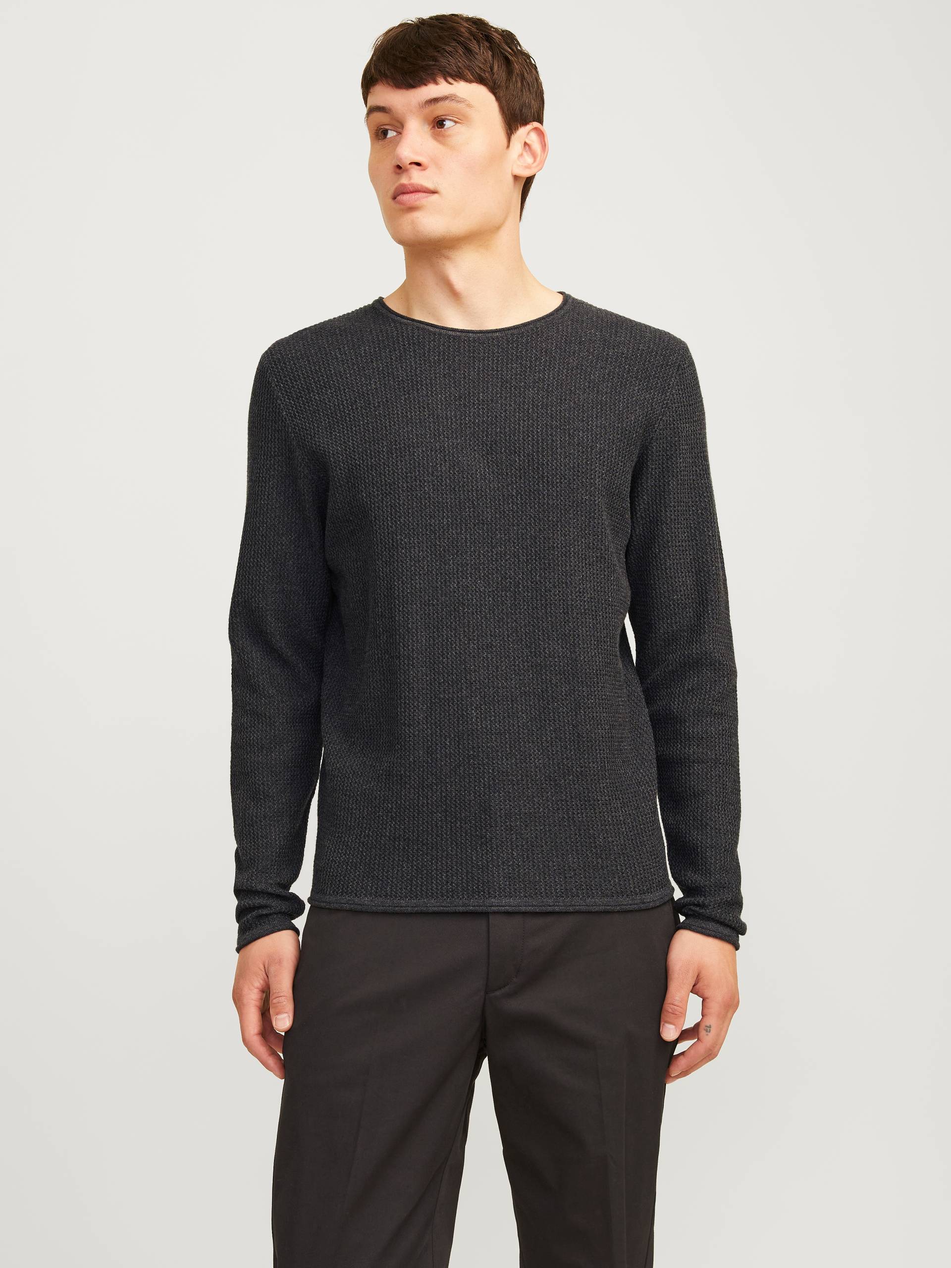 Jack & Jones Rundhalspullover »JJECOOPER KNIT CREW NECK NOOS«, in Strick Optik von Jack & Jones