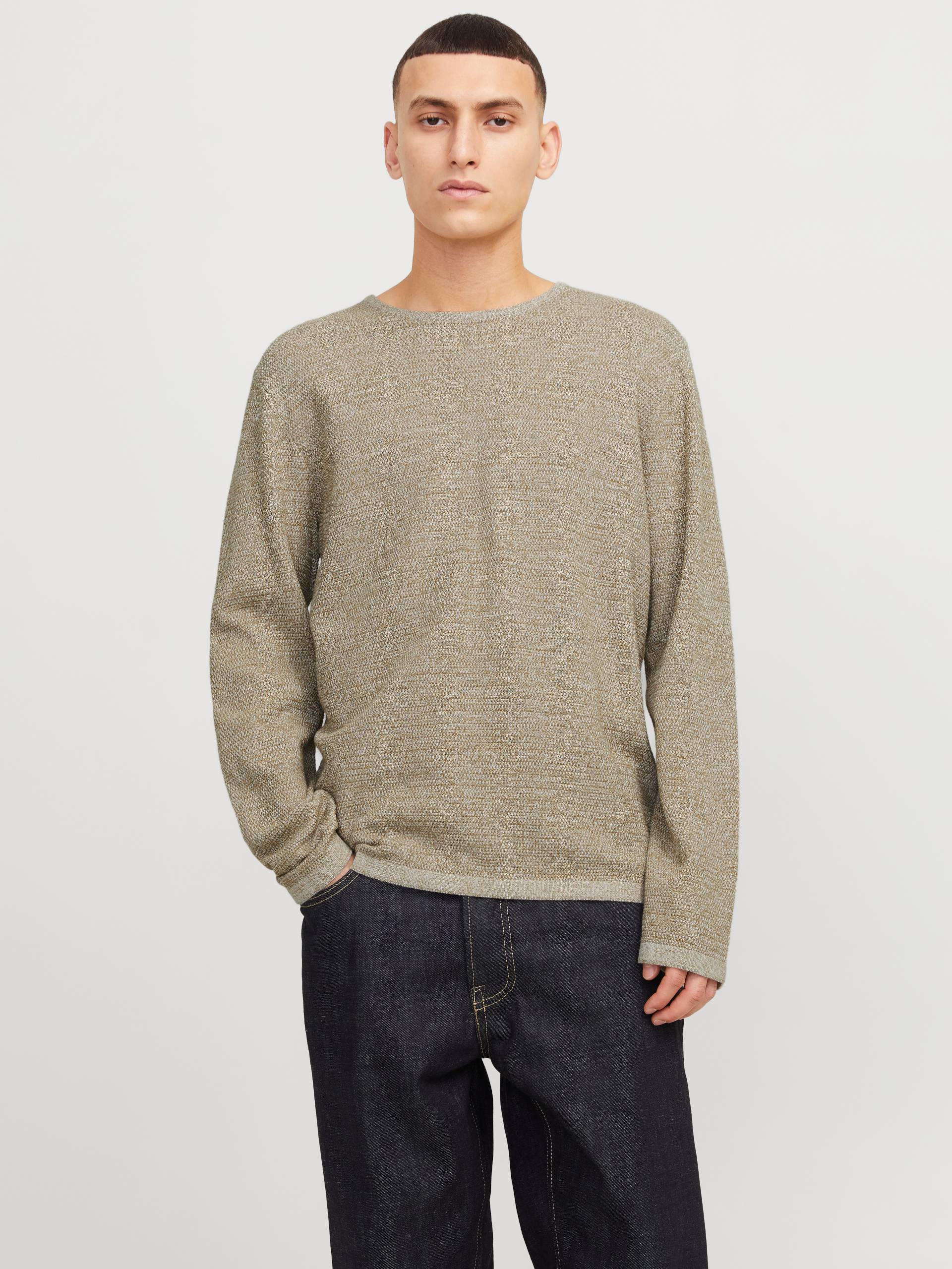 Jack & Jones Rundhalspullover »JJEGEORGE KNIT CREW NECK NOOS«, in Strick Optik von Jack & Jones