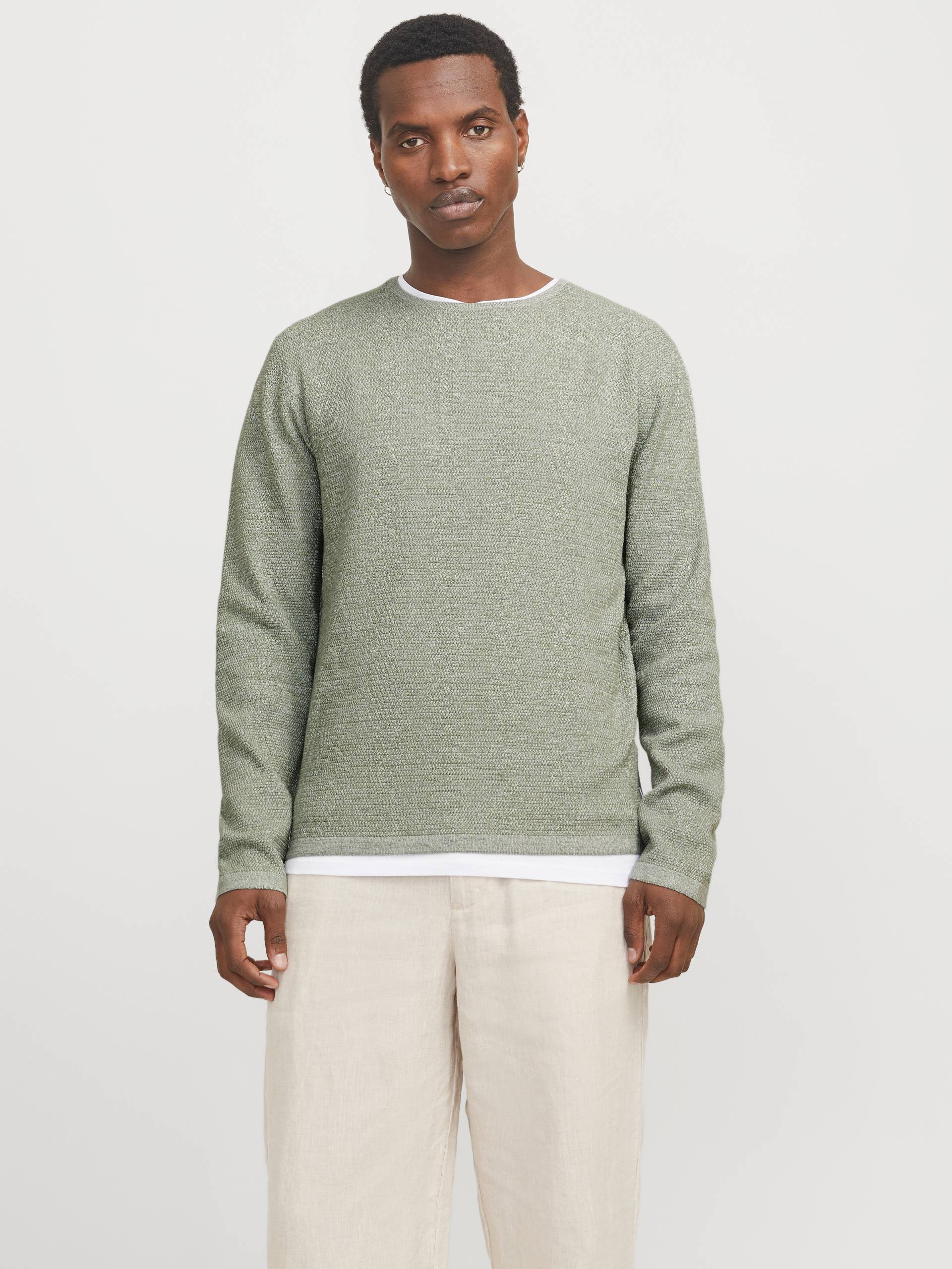 Jack & Jones Rundhalspullover »JJEGEORGE KNIT CREW NECK NOOS«, in Strick Optik von Jack & Jones