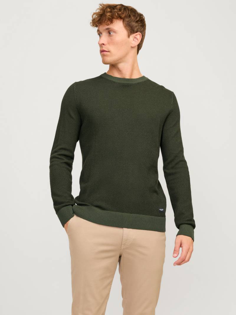 Jack & Jones Rundhalspullover »JJEGLOBE KNIT CREW NECK NOOS«, in Strick Optik von Jack & Jones