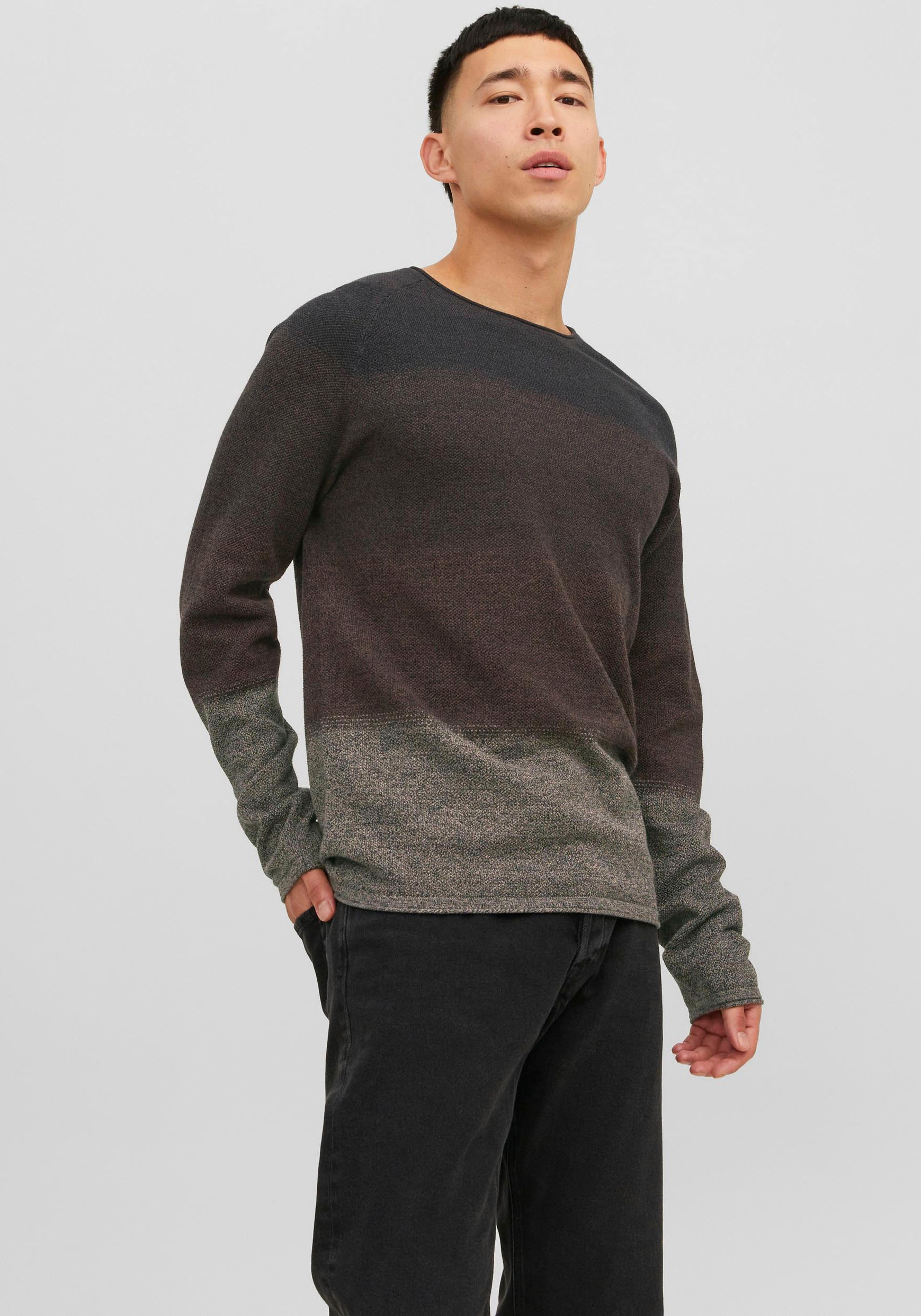 Jack & Jones Rundhalspullover »JJEHILL KNIT CREW NECK NOOS«, aus Strukturstrick von Jack & Jones