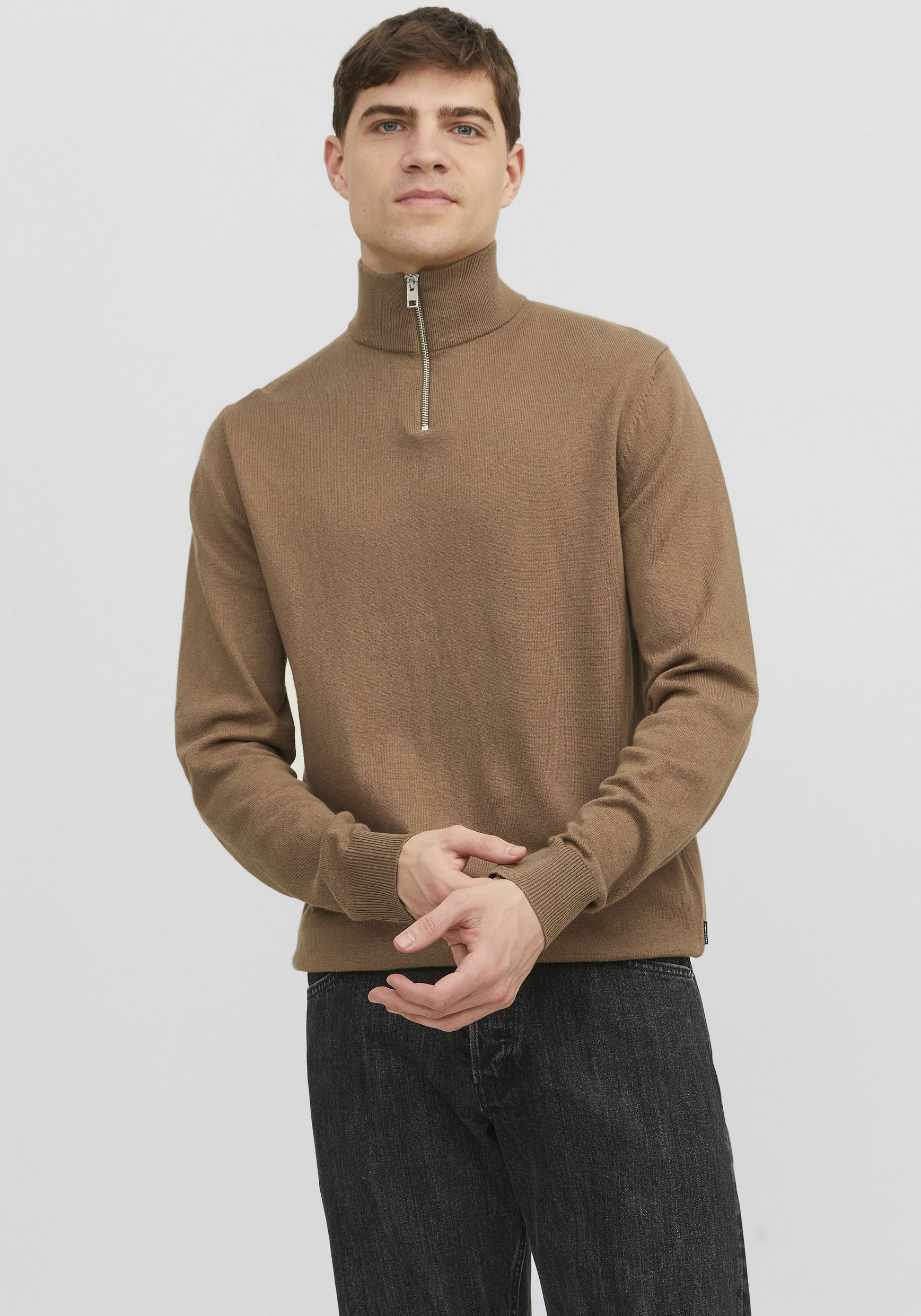 Jack & Jones Troyer »JJEEMIL KNIT HALF ZIP NOOS«, mit Rippbündchen von Jack & Jones