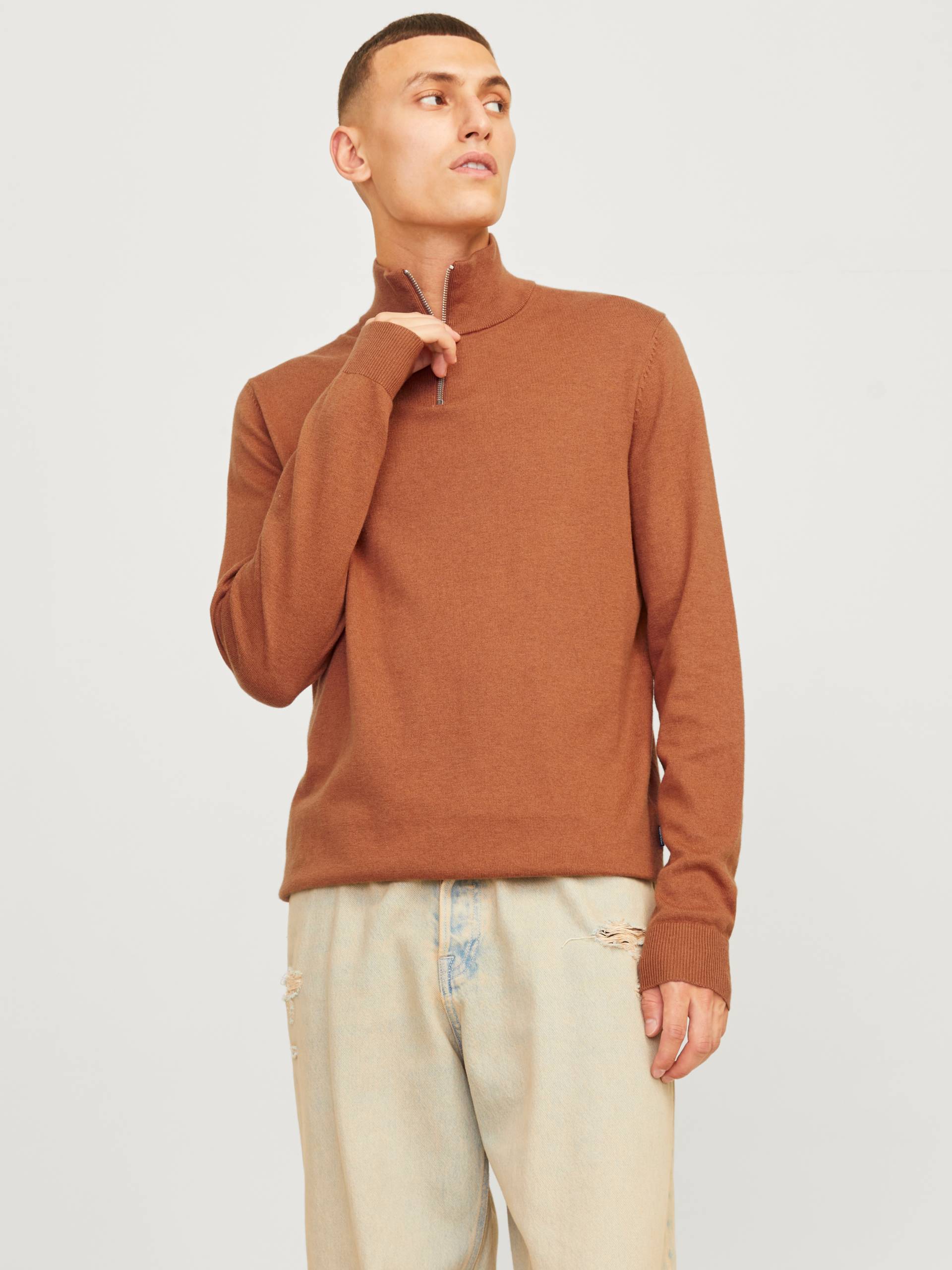 Jack & Jones Troyer »JJEEMIL KNIT HALF ZIP NOOS«, mit Rippbündchen von Jack & Jones