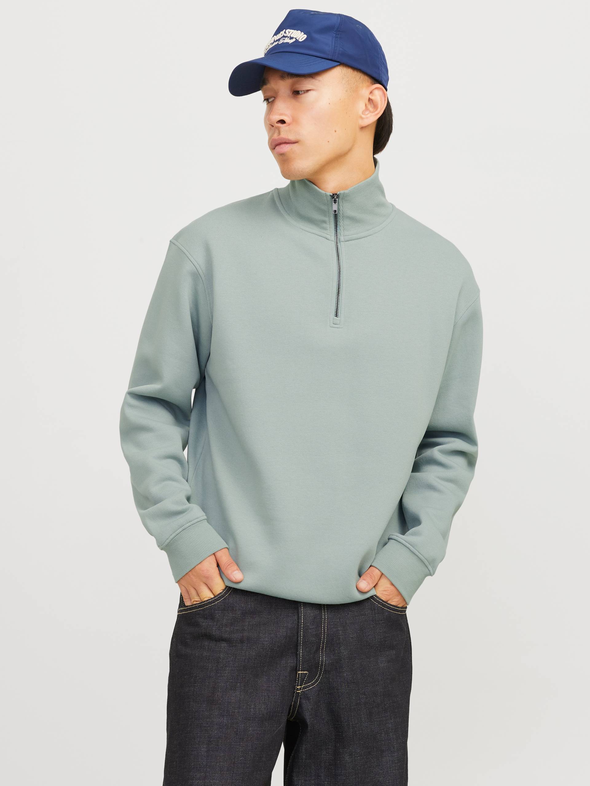 Jack & Jones Sweatshirt »JJEBRADLEY SWEAT HALF ZIP NOOS«, mit Troyer Kragen von Jack & Jones