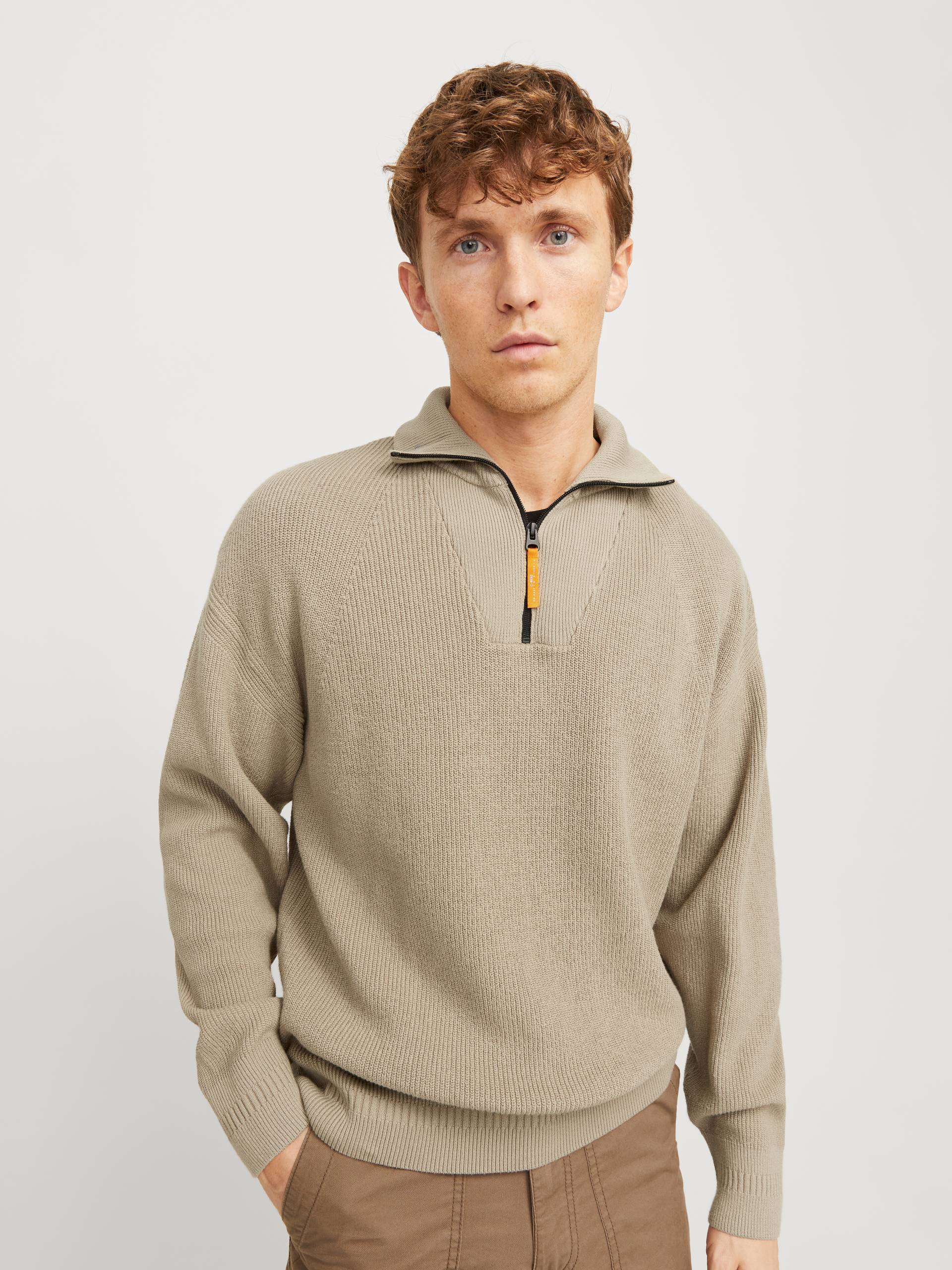 Jack & Jones Troyer »JCOOUTDOOR KNIT HALF ZIP HIGH NECK SN« von Jack & Jones