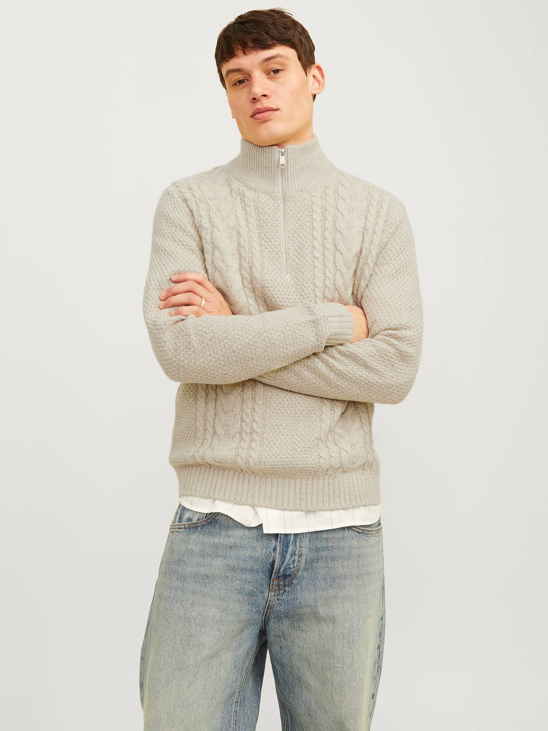 Jack & Jones Troyer »JJCRAIG KNIT HALF ZIP«, mit Zopfmuster von Jack & Jones