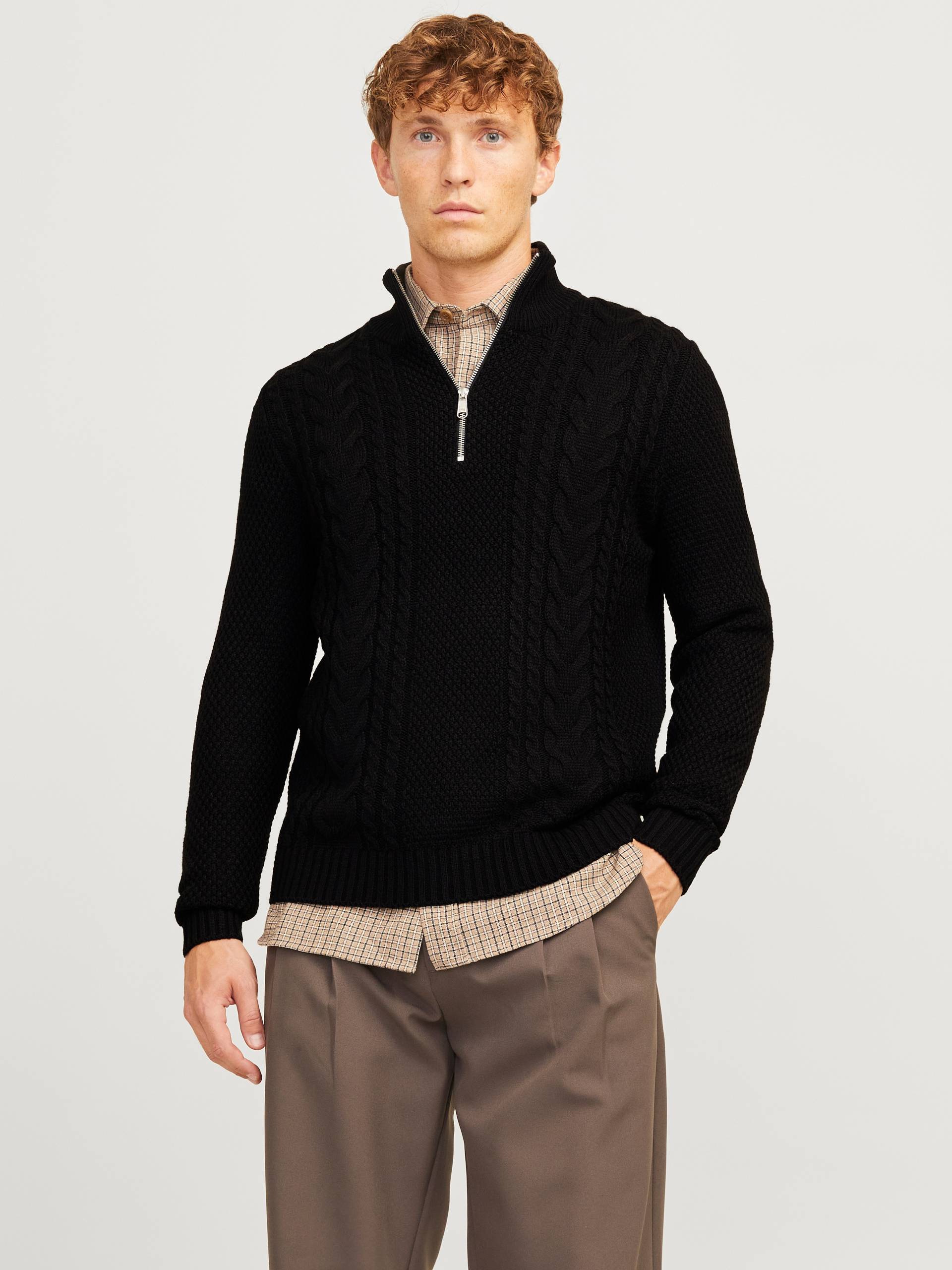 Jack & Jones Troyer »JJCRAIG KNIT HALF ZIP«, mit Zopfmuster von Jack & Jones