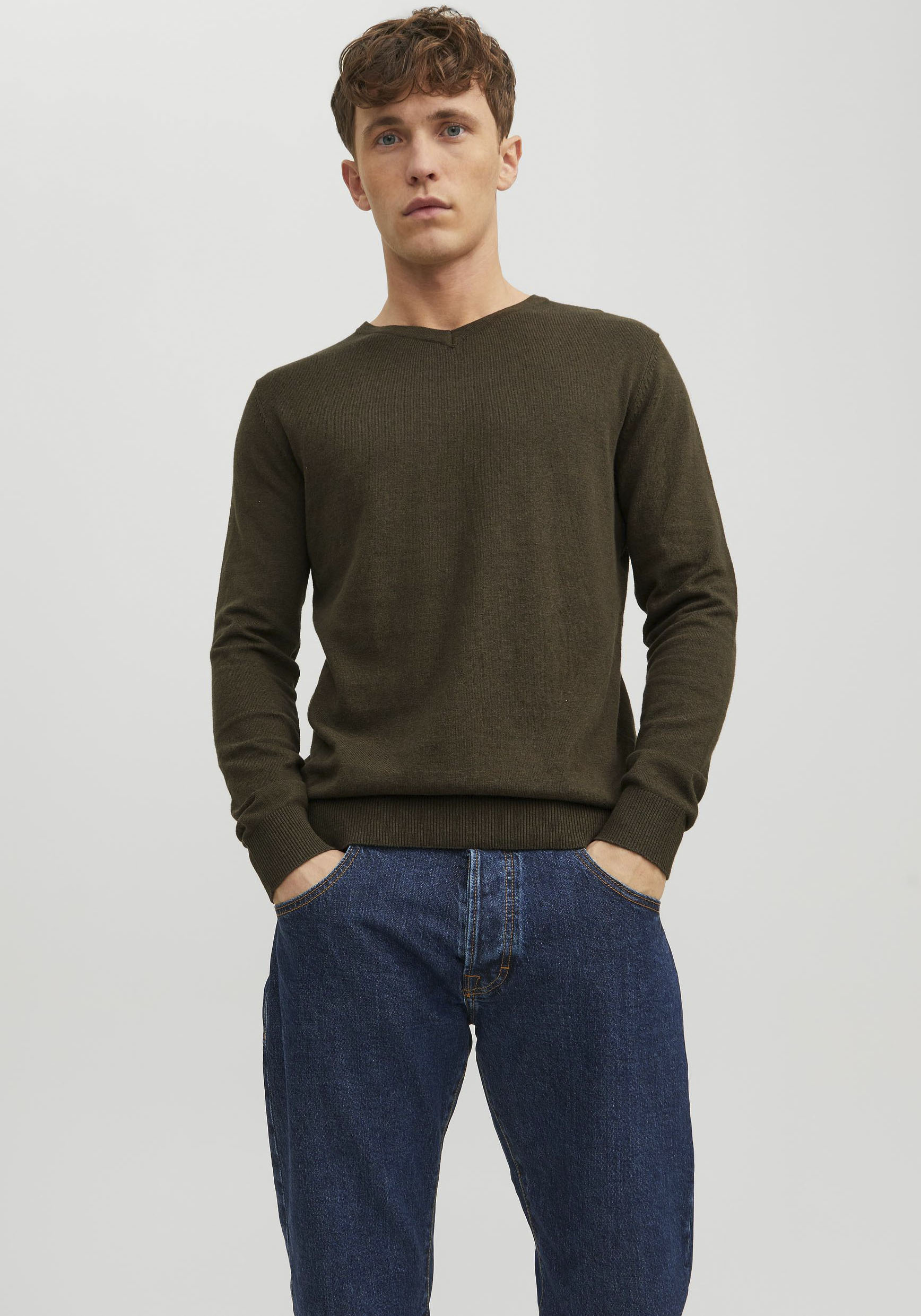 Jack & Jones V-Ausschnitt-Pullover »EMIL KNIT V-NECK« von Jack & Jones