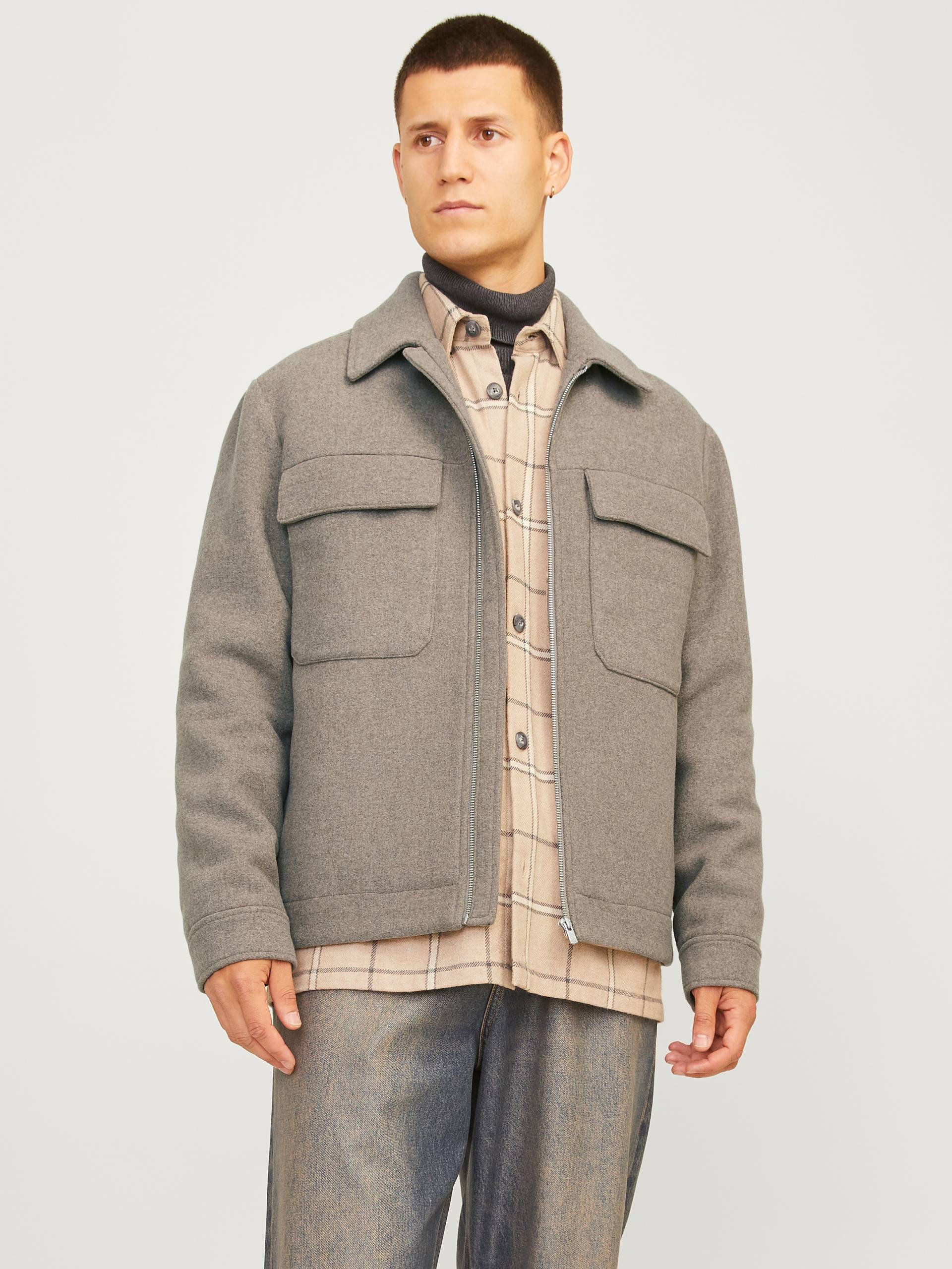 Jack & Jones Wolljacke »JPRBLURUSSEL WOOL BLEND JACKET SN«, ohne Kapuze von Jack & Jones