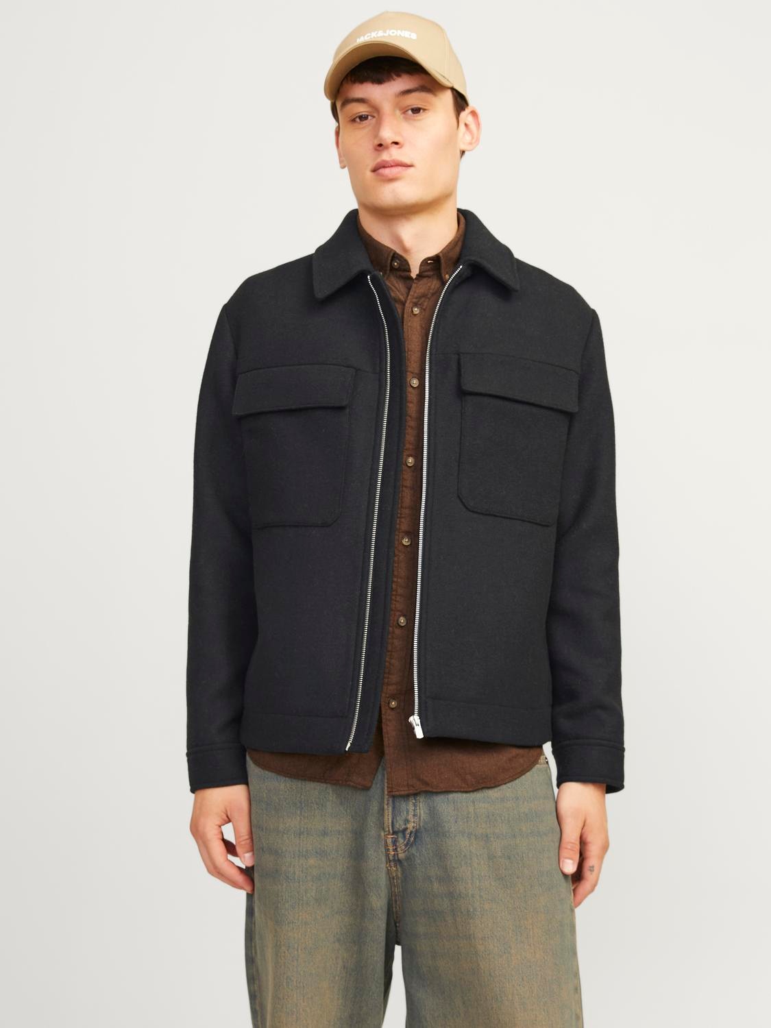 Jack & Jones Wolljacke »JPRBLURUSSEL WOOL BLEND JACKET SN«, ohne Kapuze von Jack & Jones