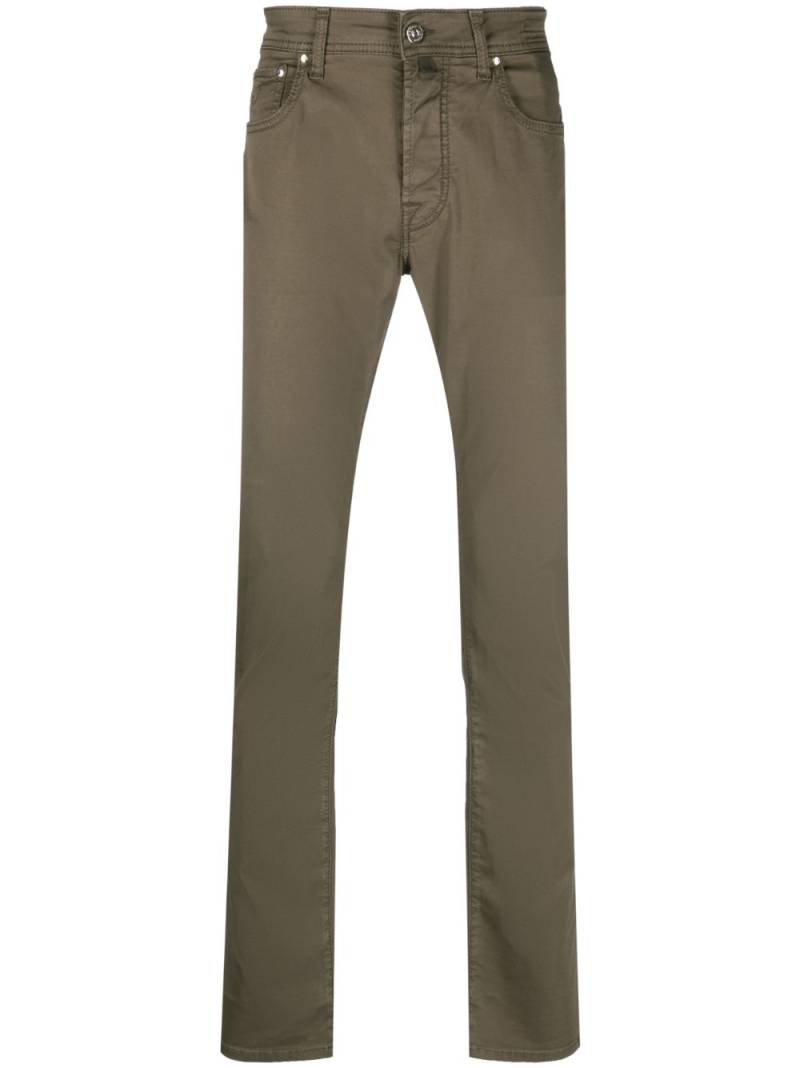 Jacob Cohën contrast-pocket tapered-leg trousers - Green von Jacob Cohën