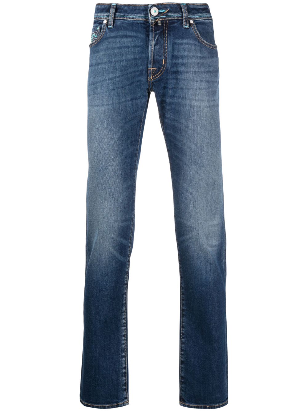 Jacob Cohën embroidered-logo slim-fit jeans - Blue von Jacob Cohën