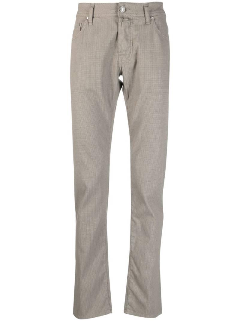 Jacob Cohën embroidered-logo straight-leg trousers - Neutrals von Jacob Cohën