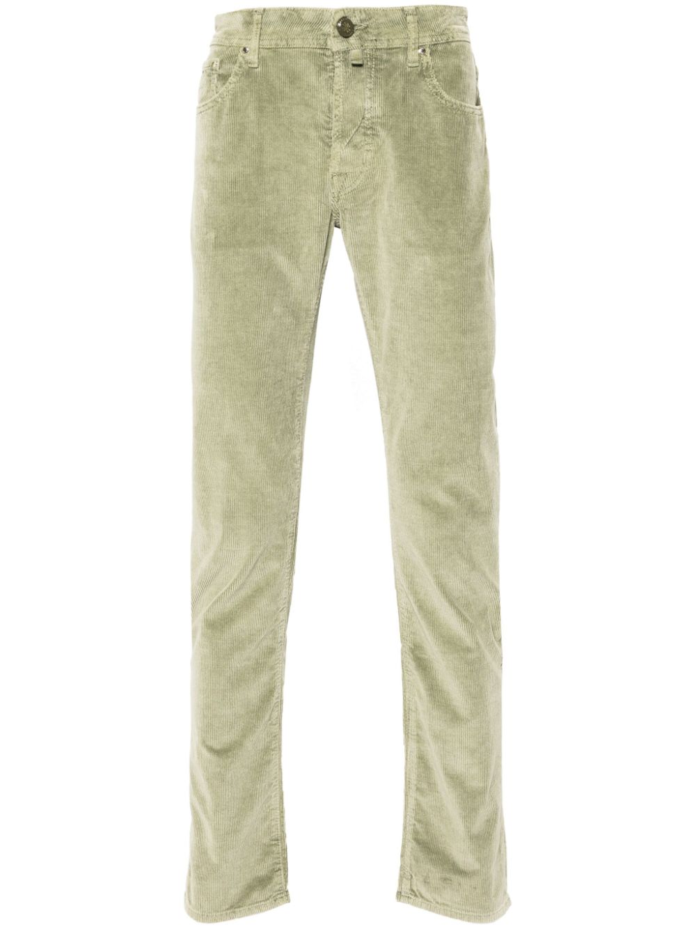 Jacob Cohën logo-embroidered corduroy trousers - Green von Jacob Cohën