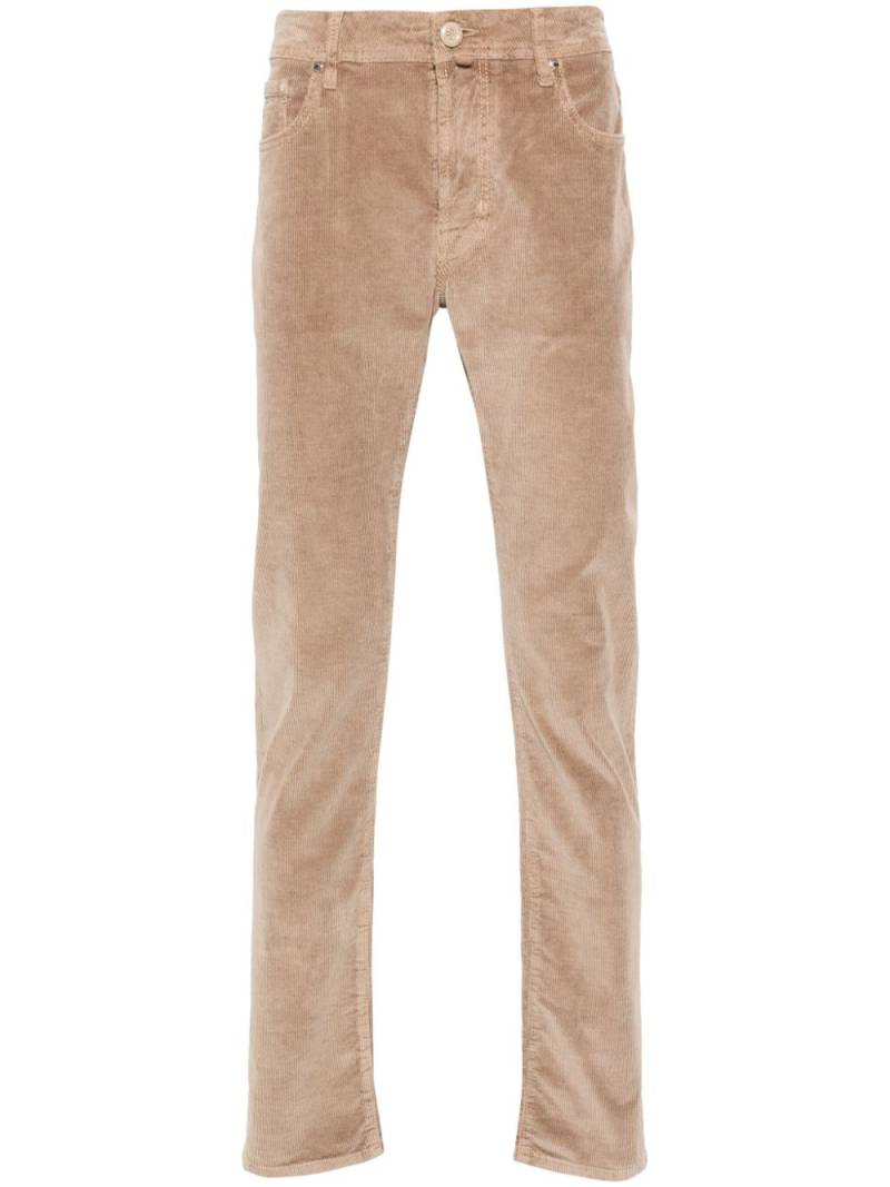 Jacob Cohën logo-embroidered corduroy trousers - Neutrals von Jacob Cohën