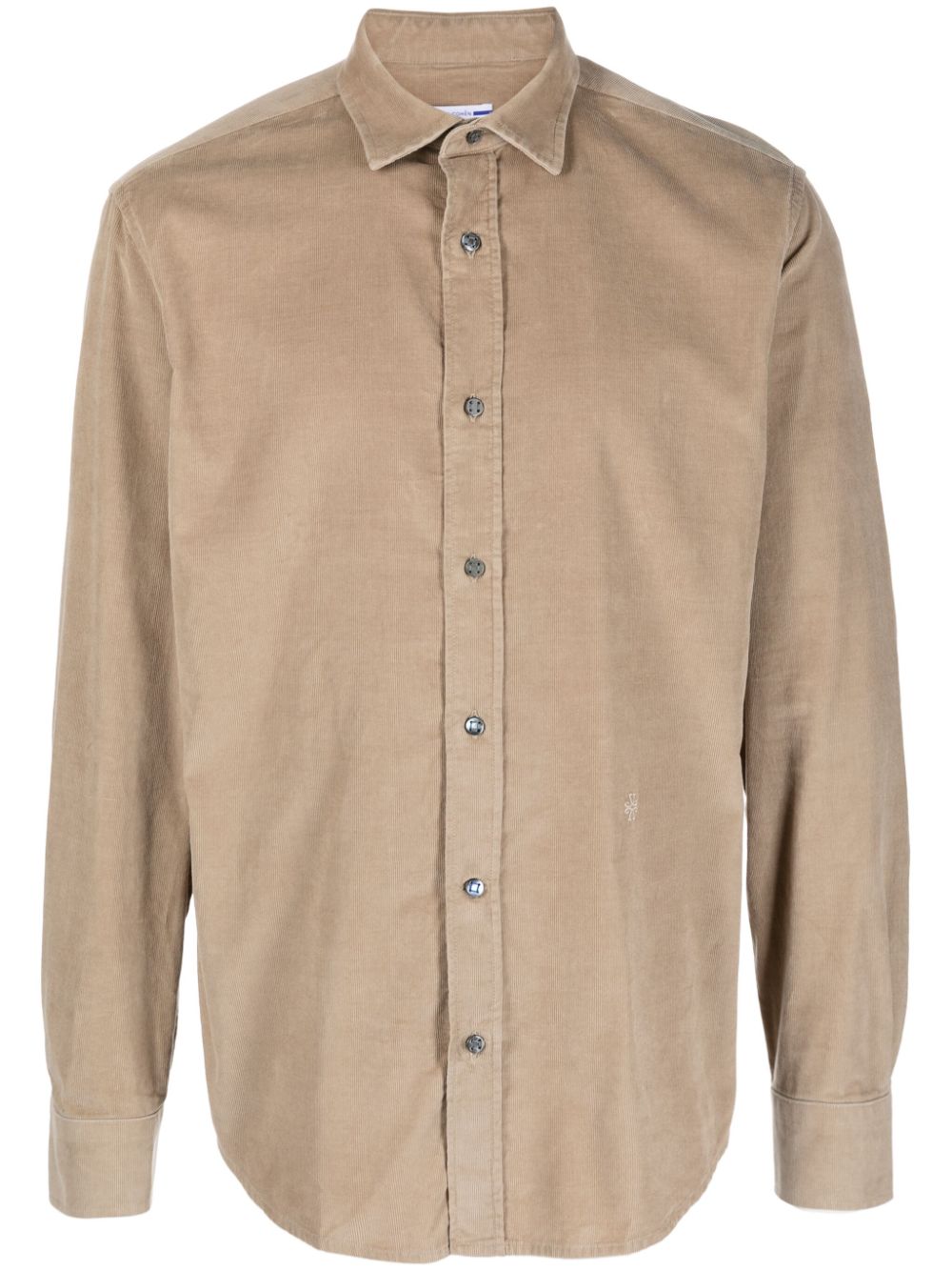 Jacob Cohën logo-embroidered cotton corduroy shirt - Brown von Jacob Cohën