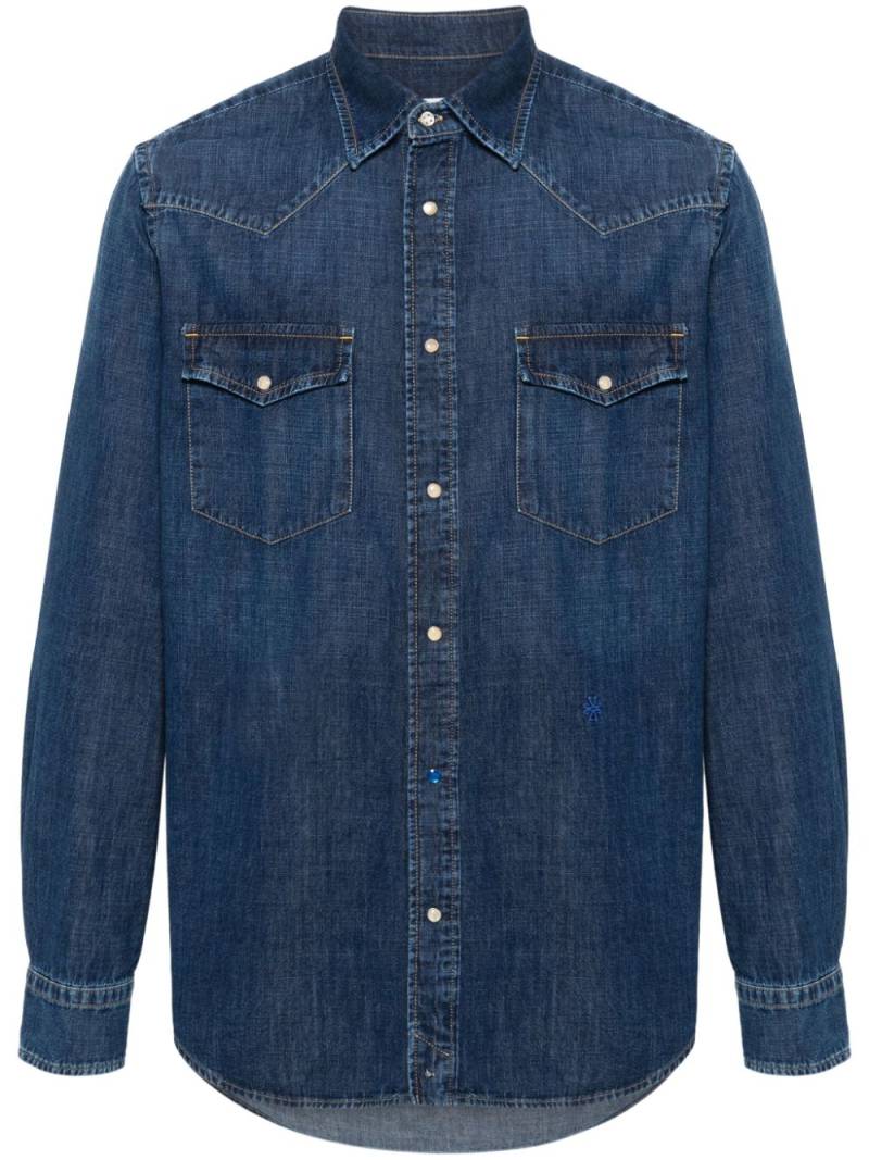 Jacob Cohën logo-embroidered denim shirt - Blue von Jacob Cohën