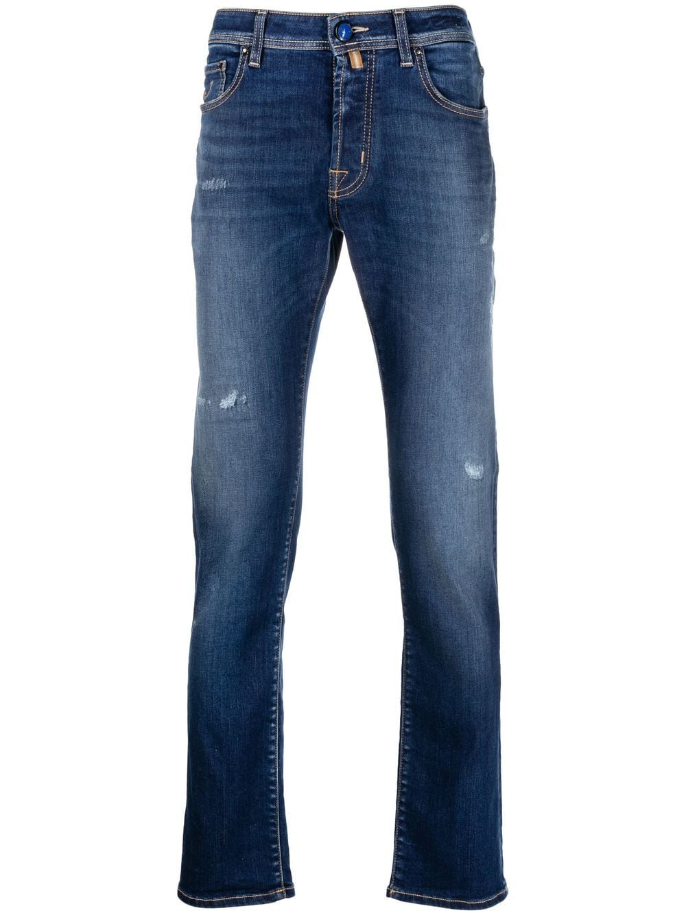 Jacob Cohën logo-embroidered distressed jeans - Blue von Jacob Cohën