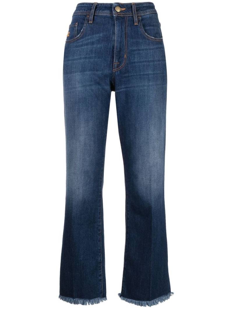 Jacob Cohën logo-embroidered fringe jeans - Blue von Jacob Cohën