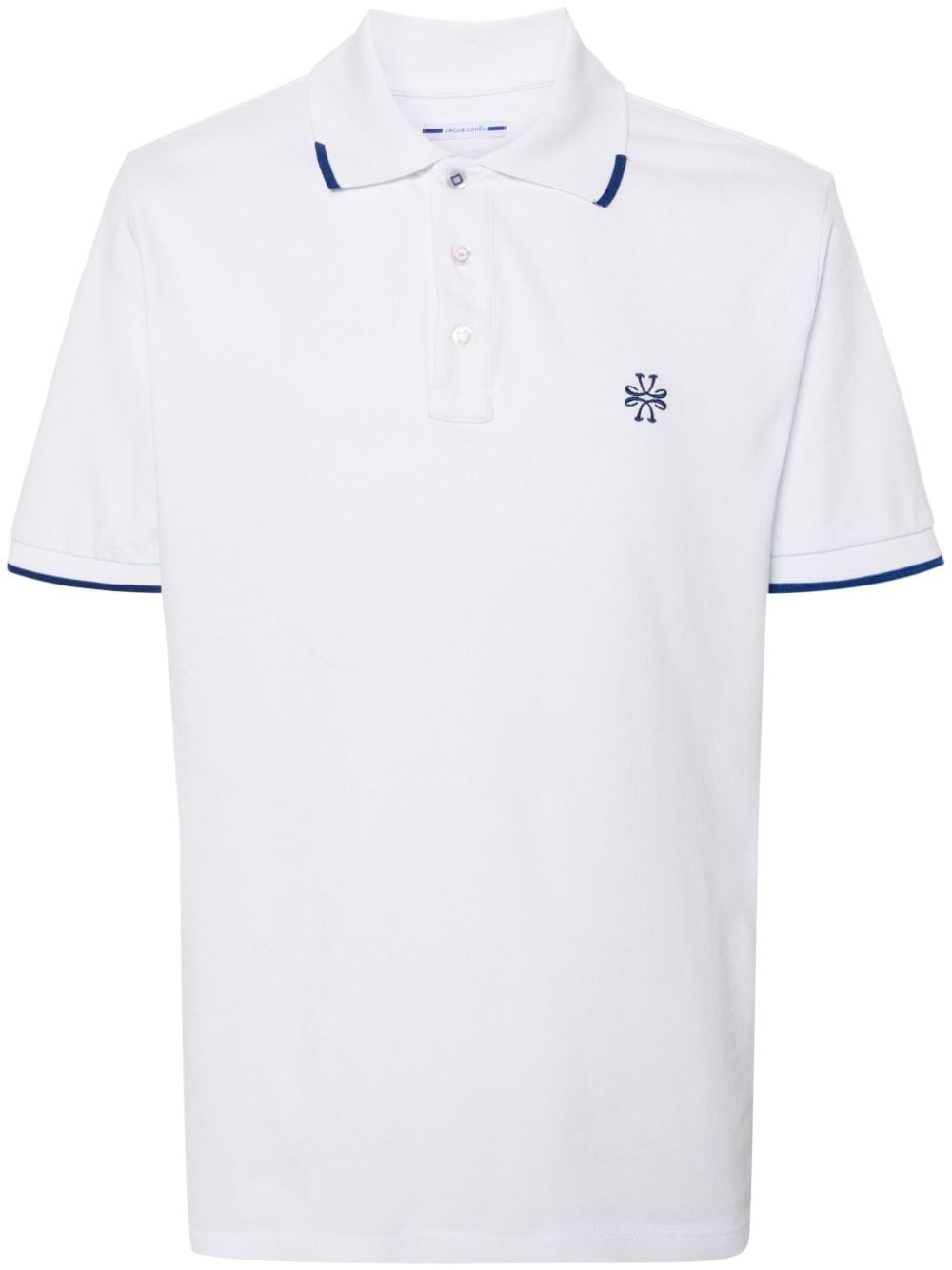 Jacob Cohën logo-embroidered piqué polo shirt - White von Jacob Cohën