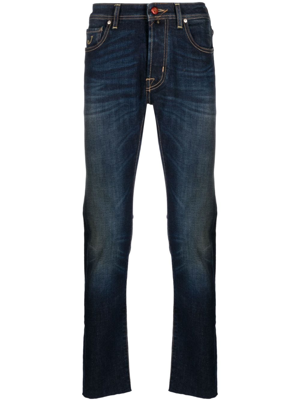 Jacob Cohën logo-embroidered slim-cut jeans - Blue von Jacob Cohën