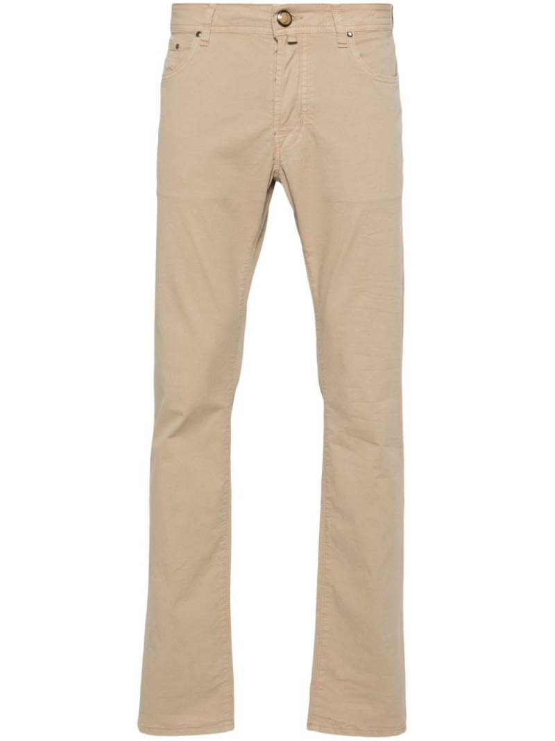 Jacob Cohën logo-embroidered straight trousers - Neutrals von Jacob Cohën